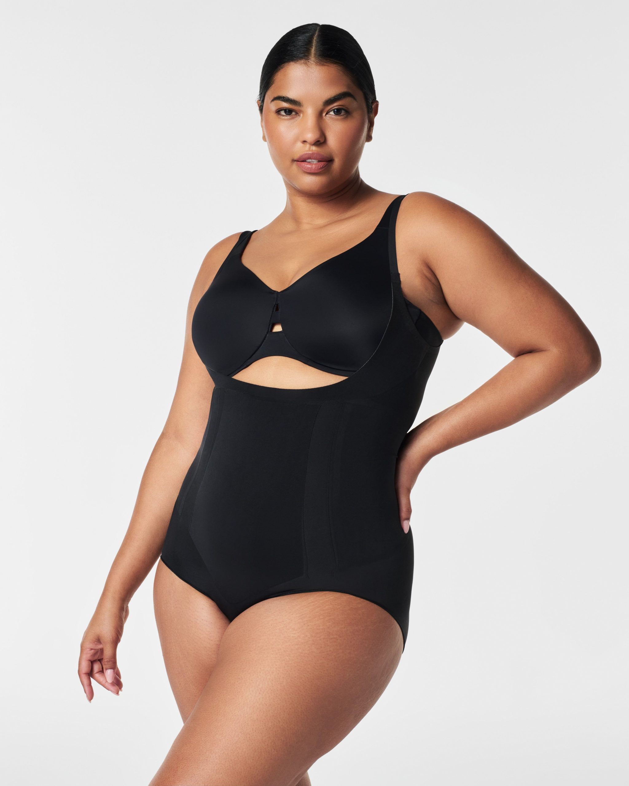SPANXsculpt? OnCore Open-Bust Brief Bodysuit | Very Black - Image 3