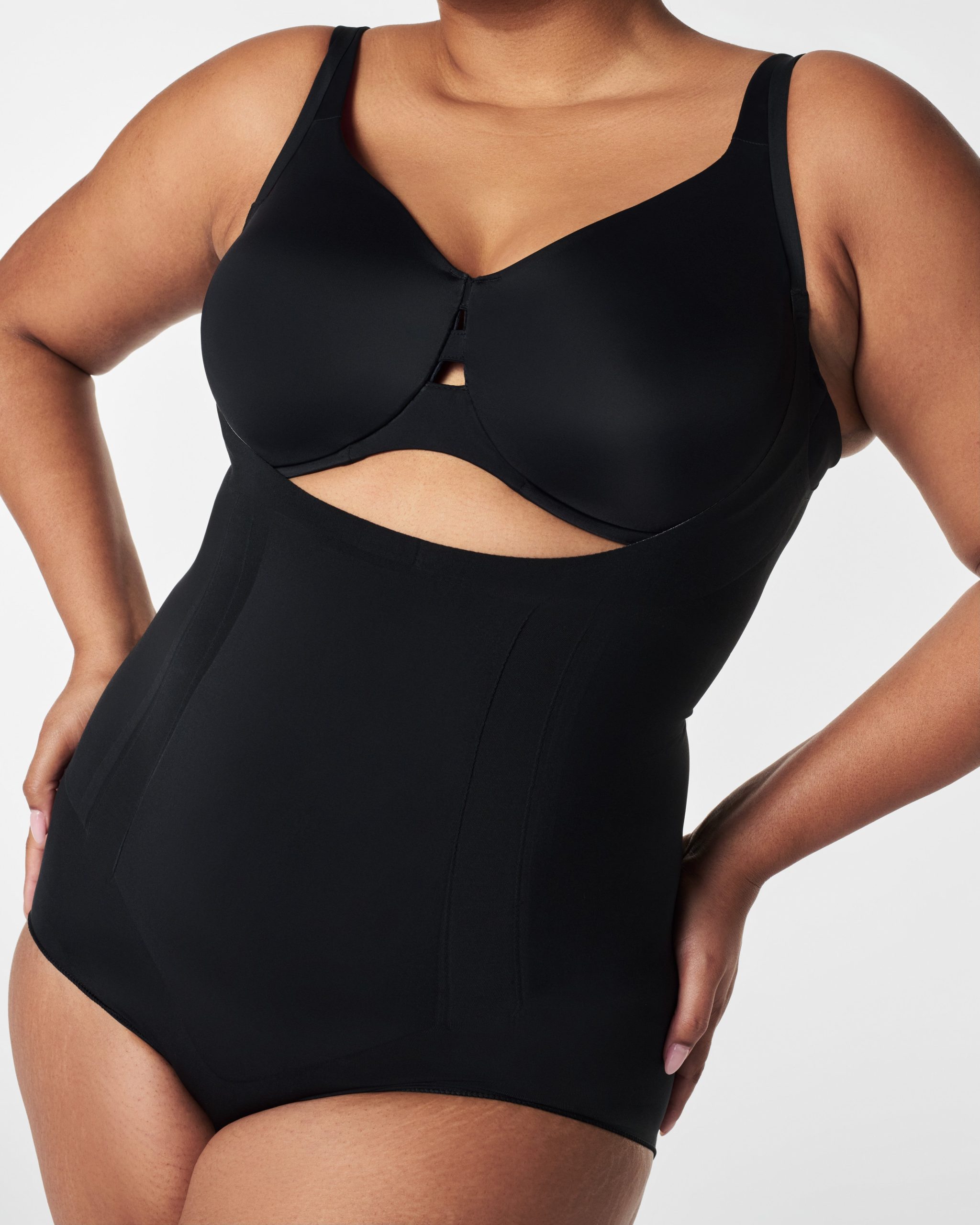 SPANXsculpt? OnCore Open-Bust Brief Bodysuit | Very Black - Image 5