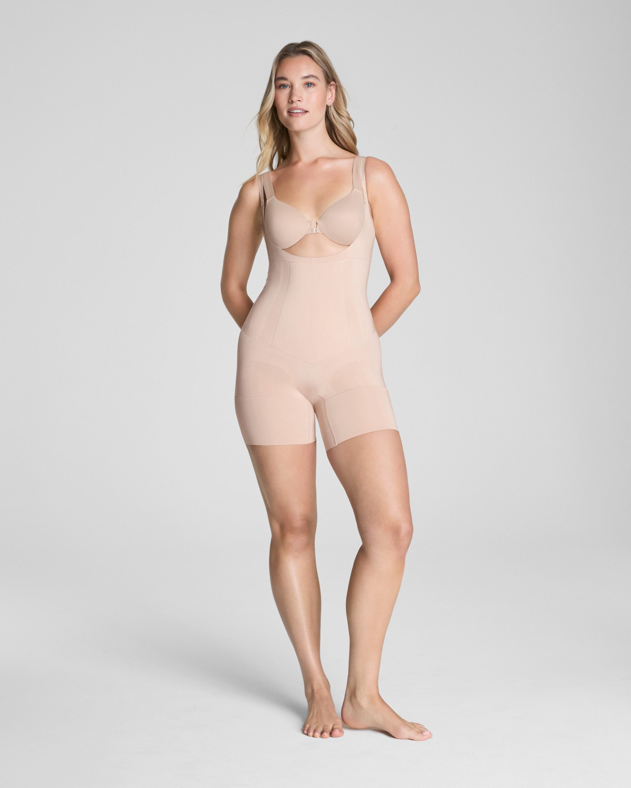 SPANXsculpt? OnCore Open-Bust Mid-Thigh Bodysuit | Soft Nude