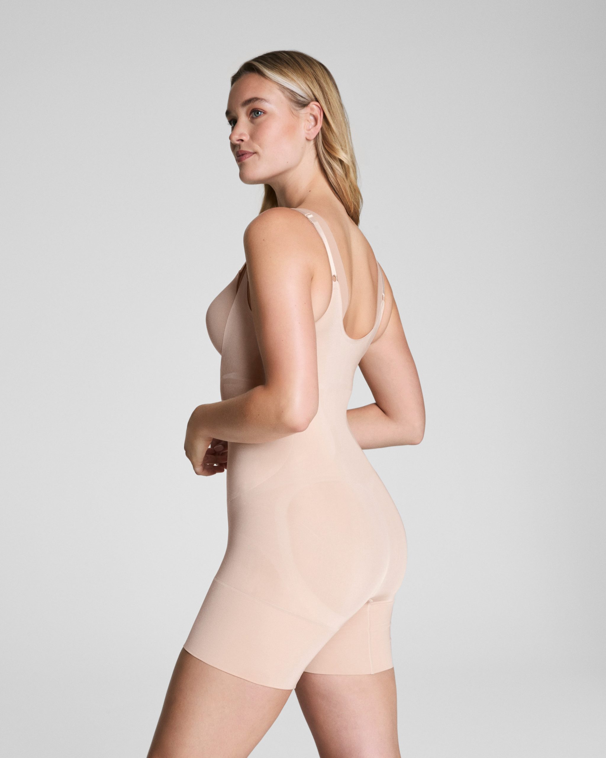 SPANXsculpt? OnCore Open-Bust Mid-Thigh Bodysuit | Soft Nude - Image 2