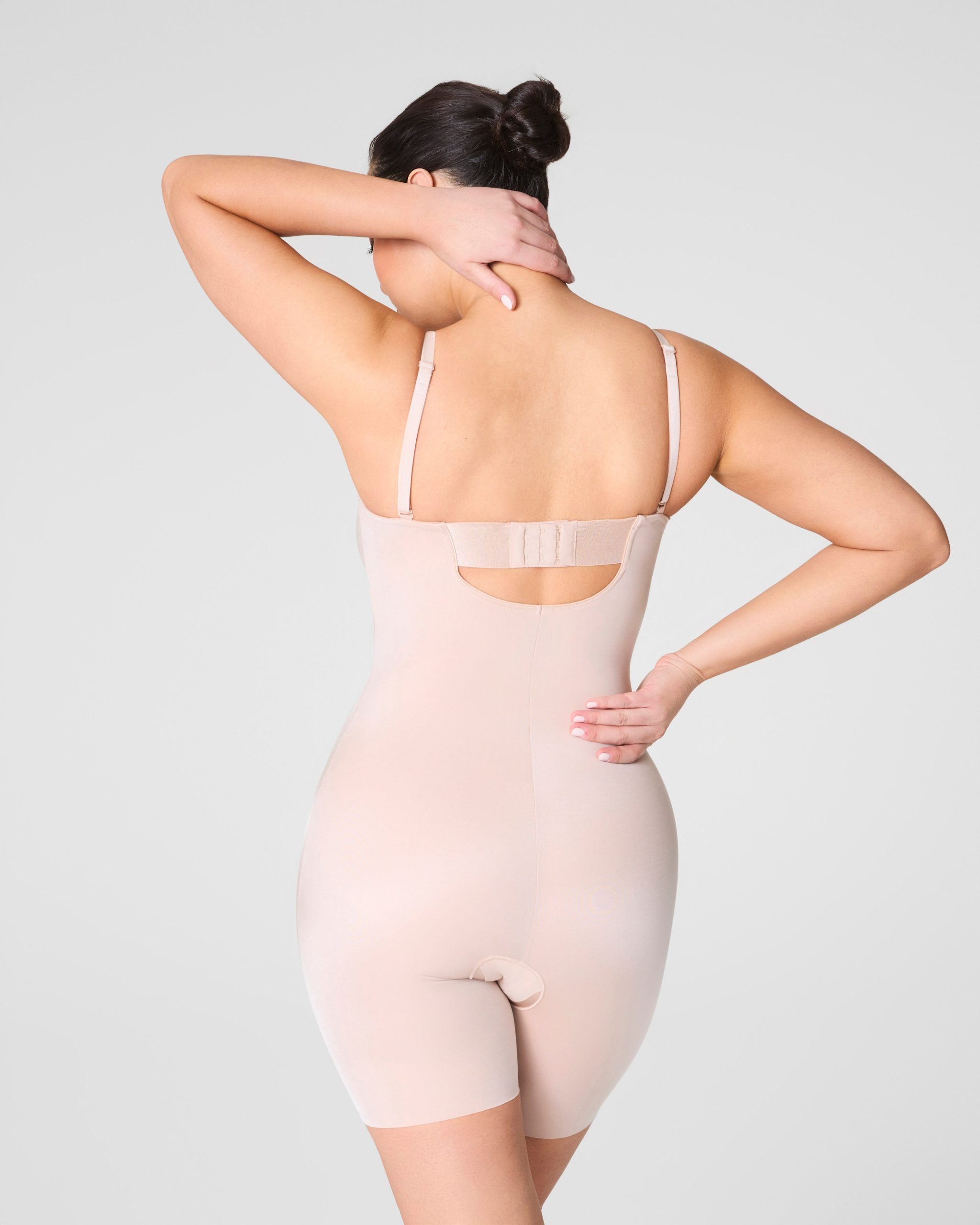 SPANXshape? Suit Your Fancy Strapless Cupped Mid-Thigh Bodysuit | Champagne Beige - Image 4