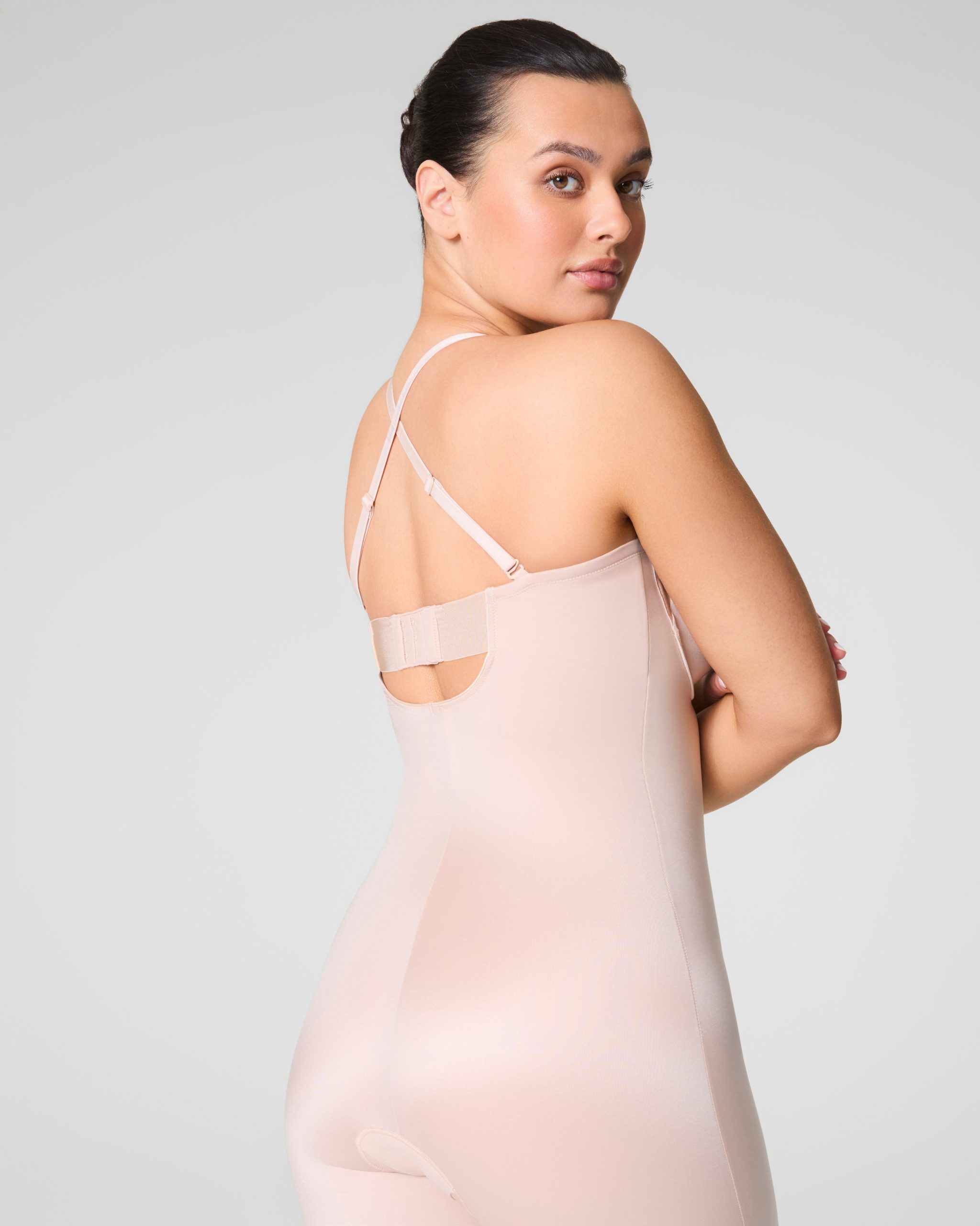 SPANXshape? Suit Your Fancy Strapless Cupped Mid-Thigh Bodysuit | Champagne Beige - Image 5