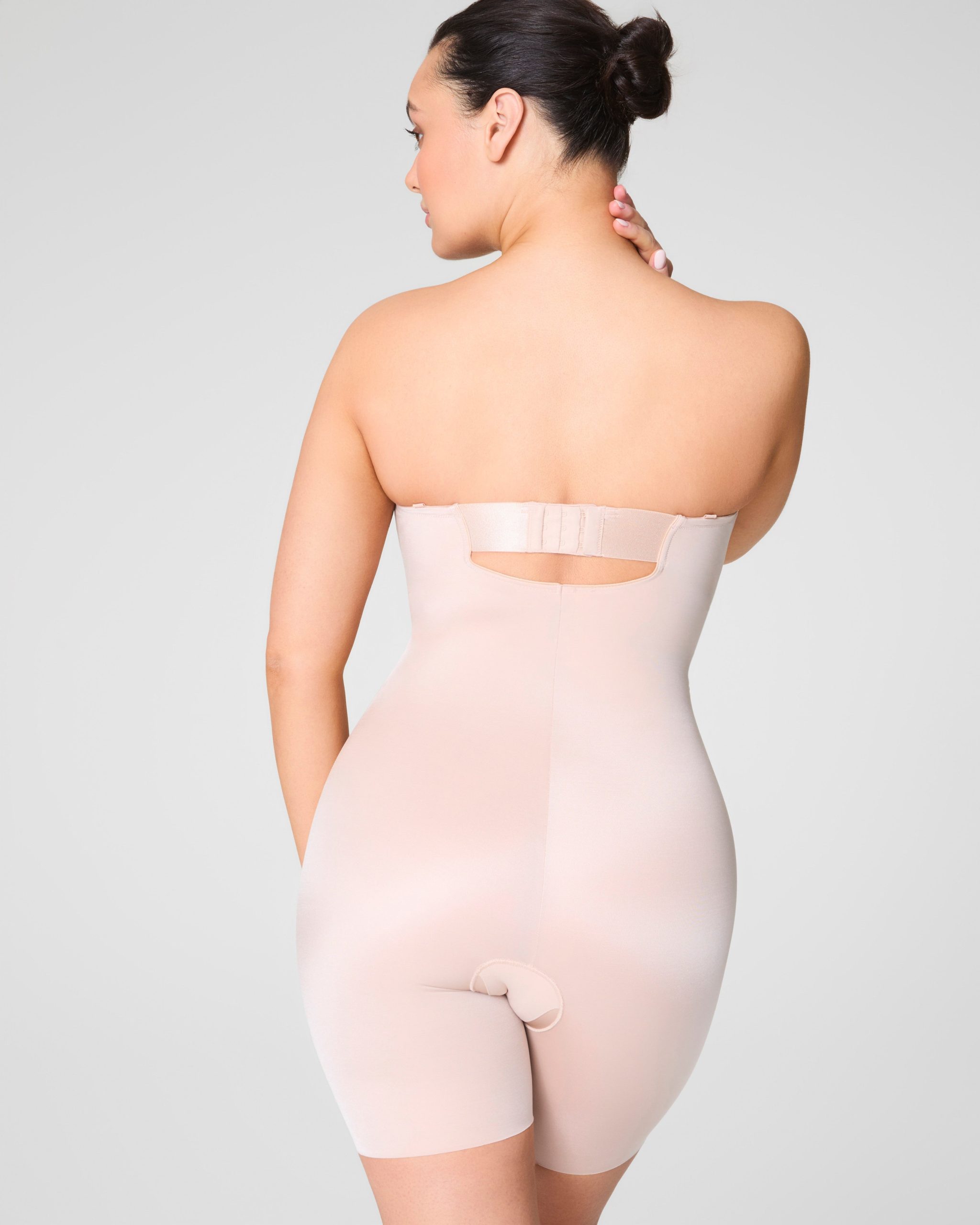SPANXshape? Suit Your Fancy Strapless Cupped Mid-Thigh Bodysuit | Champagne Beige - Image 2