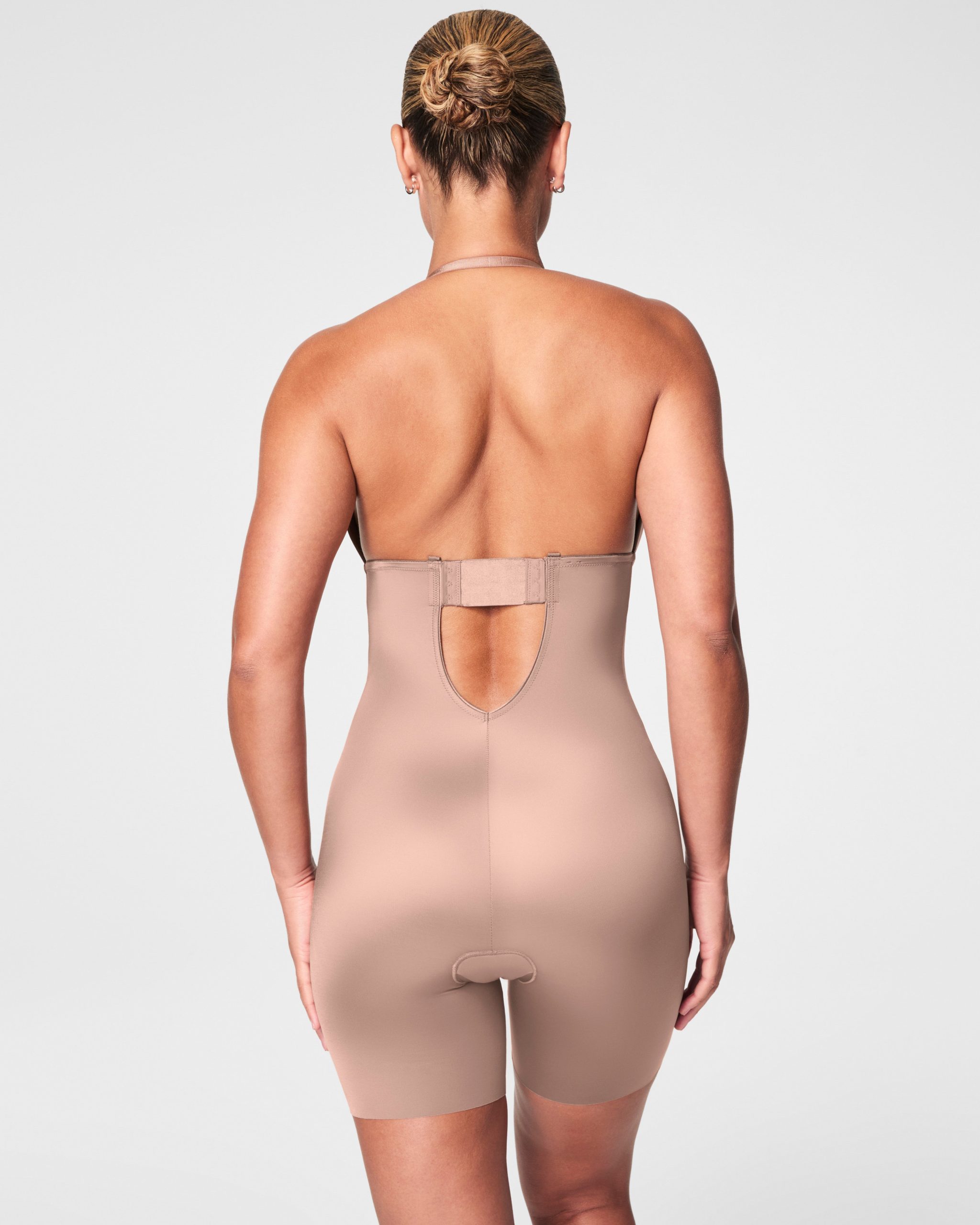 SPANXshape? Suit Your Fancy Plunge Low-Back Mid-Thigh Bodysuit | Cafe Au Lait - Image 4