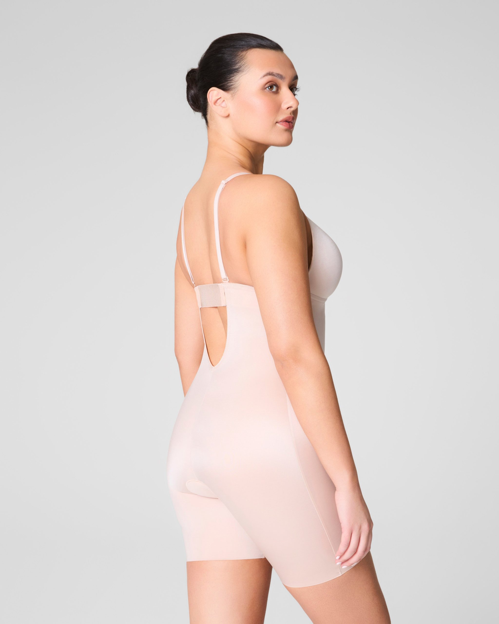 SPANXshape? Suit Your Fancy Plunge Low-Back Mid-Thigh Bodysuit | Champagne Beige - Image 2
