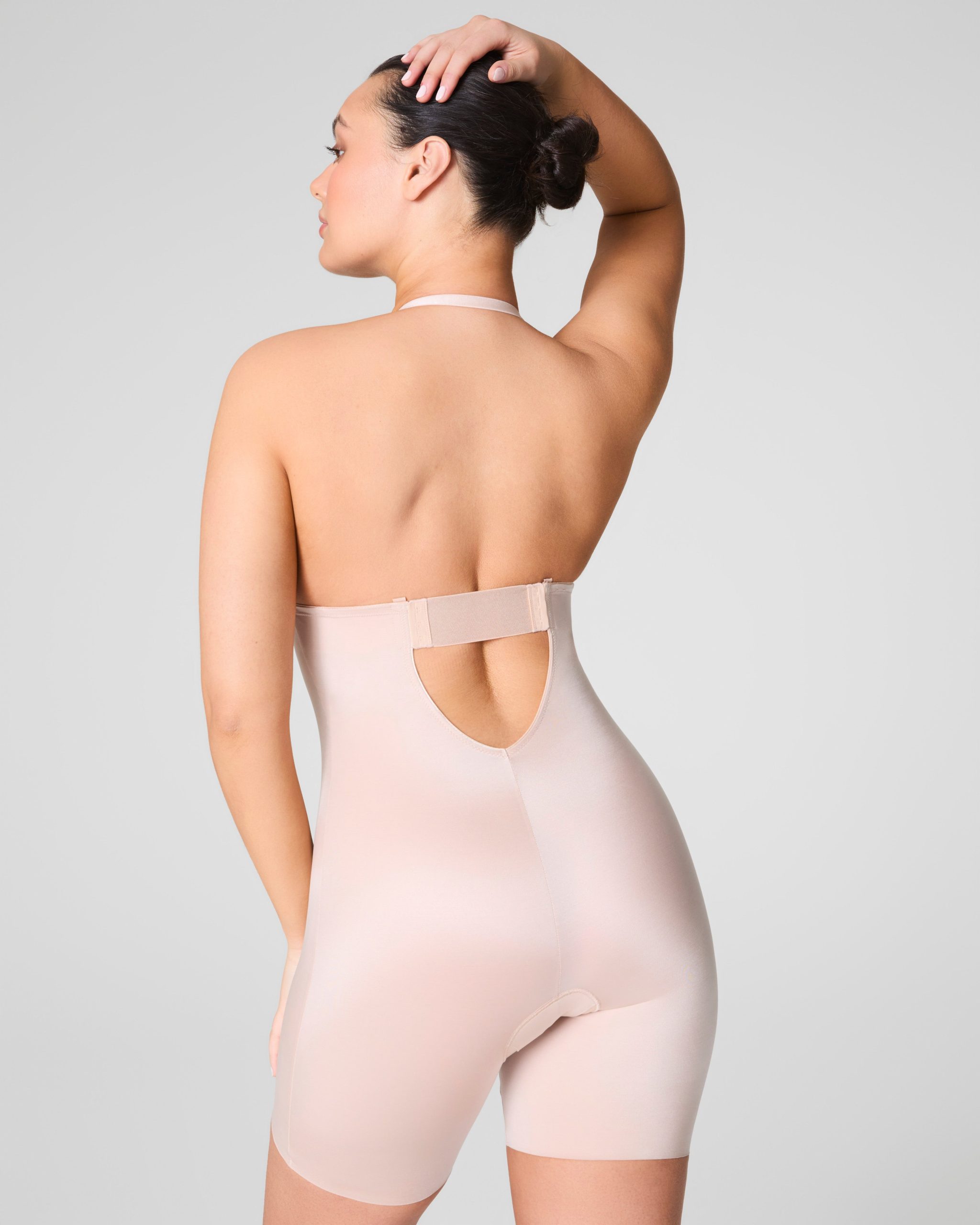 SPANXshape? Suit Your Fancy Plunge Low-Back Mid-Thigh Bodysuit | Champagne Beige - Image 3