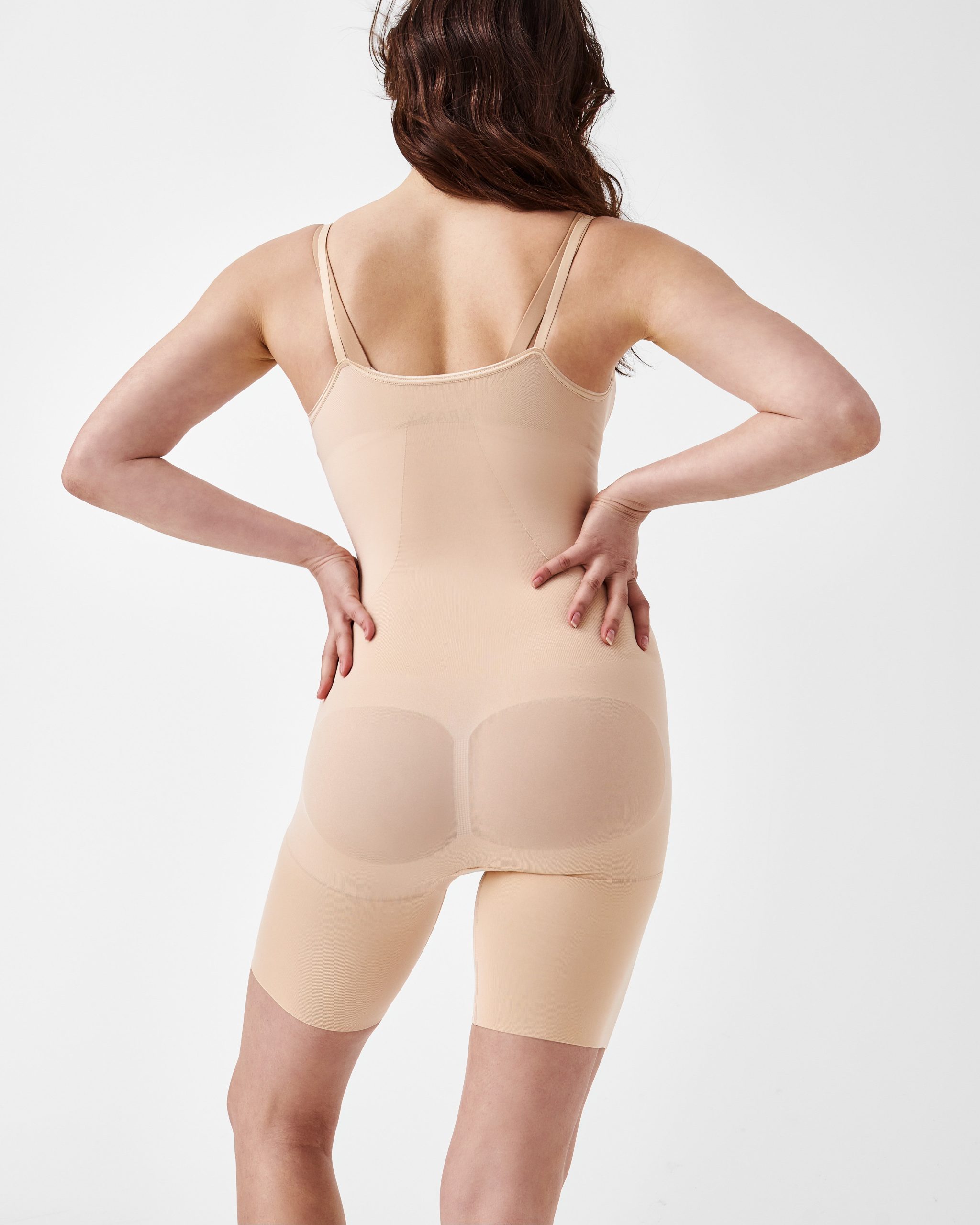 SPANXsculpt? Seamless Power Open-Bust Mid-Thigh Bodysuit | Soft Nude - Image 2