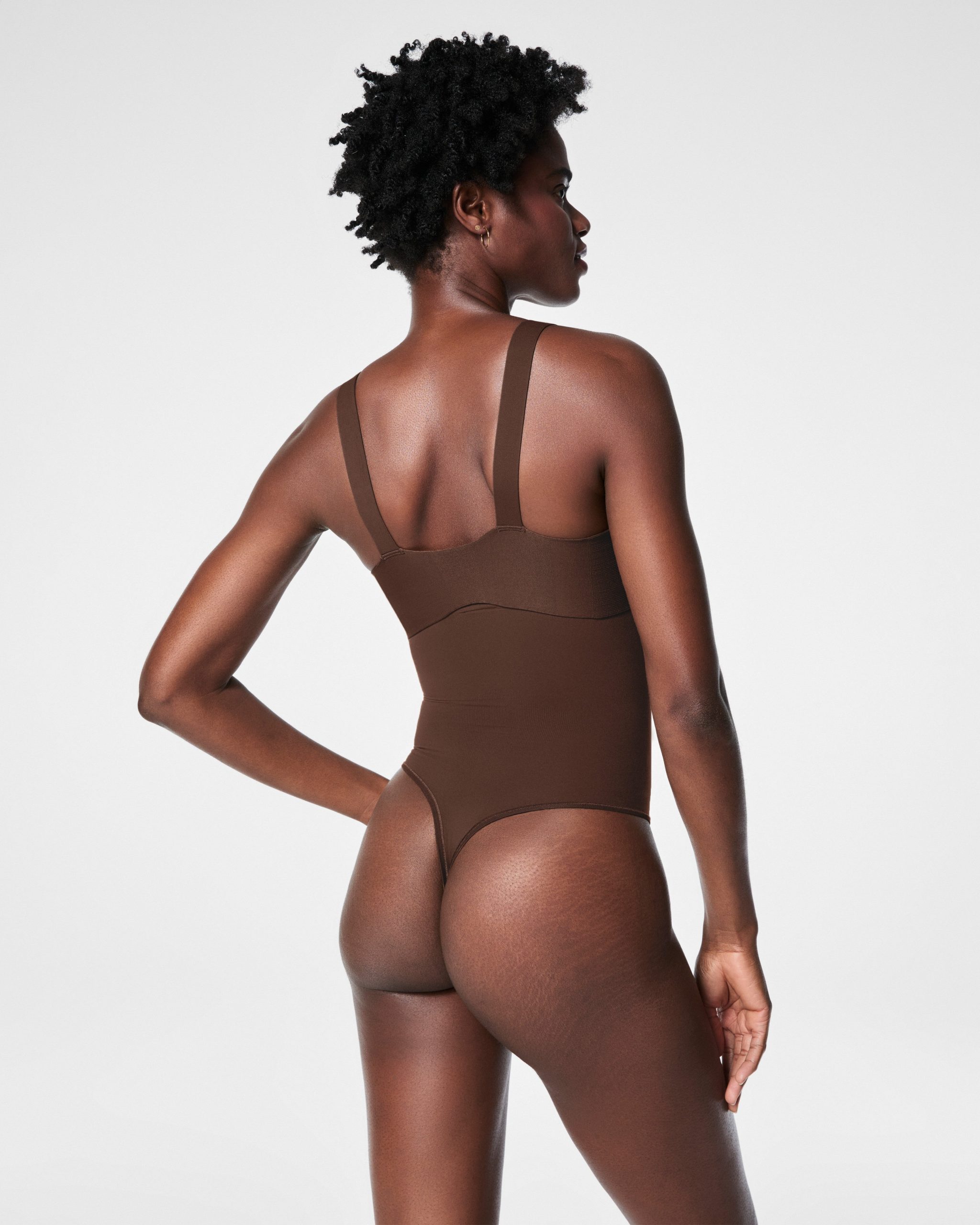 SPANXsculpt? Seamless Power High-Waisted Thong | Chestnut Brown - Image 2