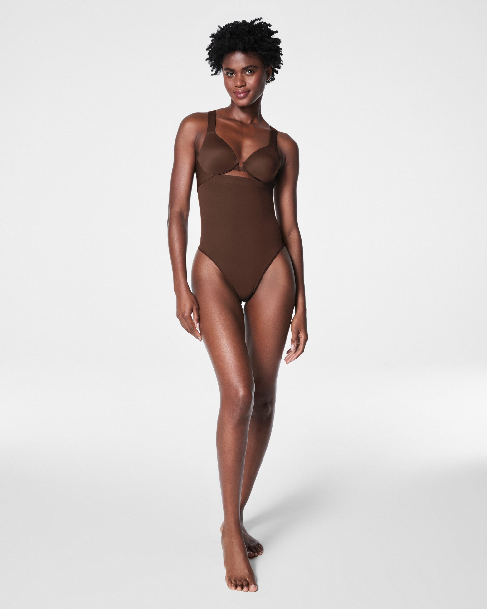 SPANXsculpt? Seamless Power High-Waisted Thong | Chestnut Brown - Image 5