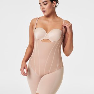 SPANXsupersculpt?  TotalContour Open-Bust Mid-Thigh Bodysuit | Natural Bronze