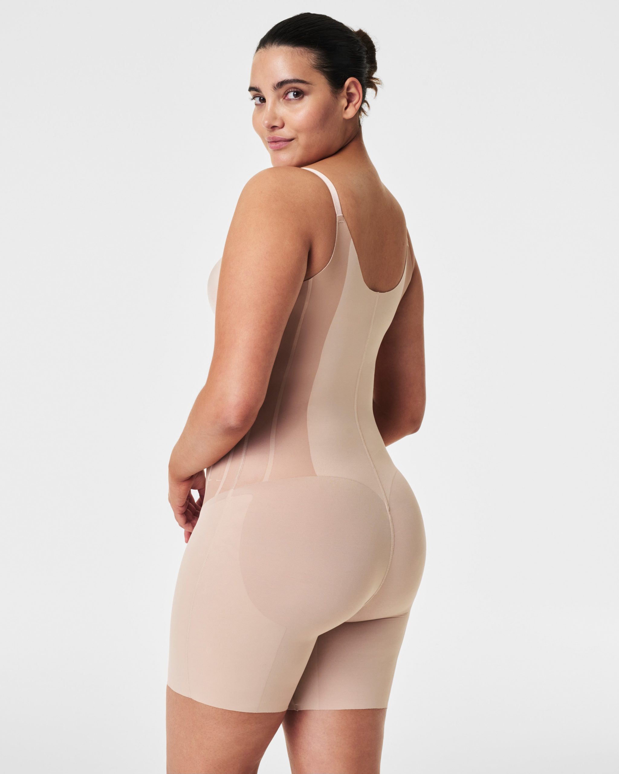 SPANXsupersculpt? TotalContour Open-Bust Mid-Thigh Bodysuit | Natural Bronze - Image 2