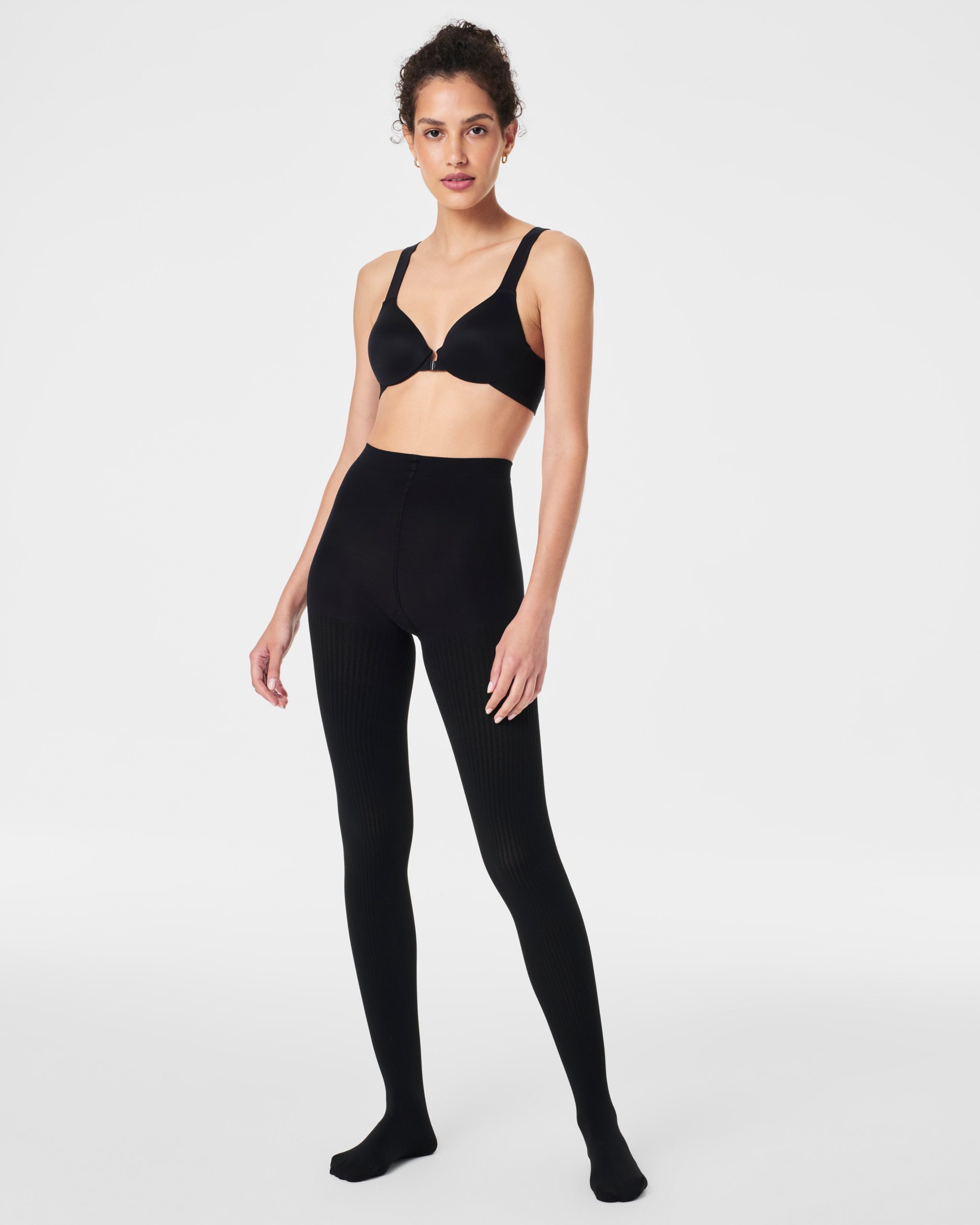 SPANXshape? Rib Knit Shorty Tights | Very Black - Image 5