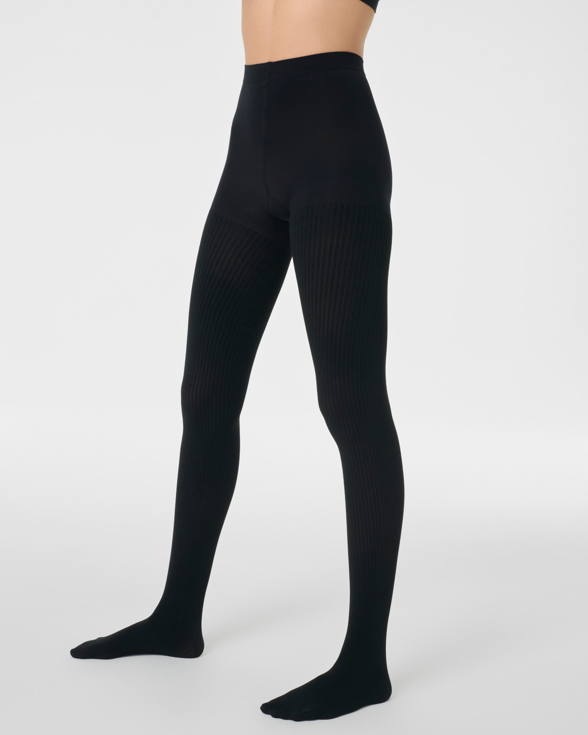 SPANXshape? Rib Knit Shorty Tights | Very Black