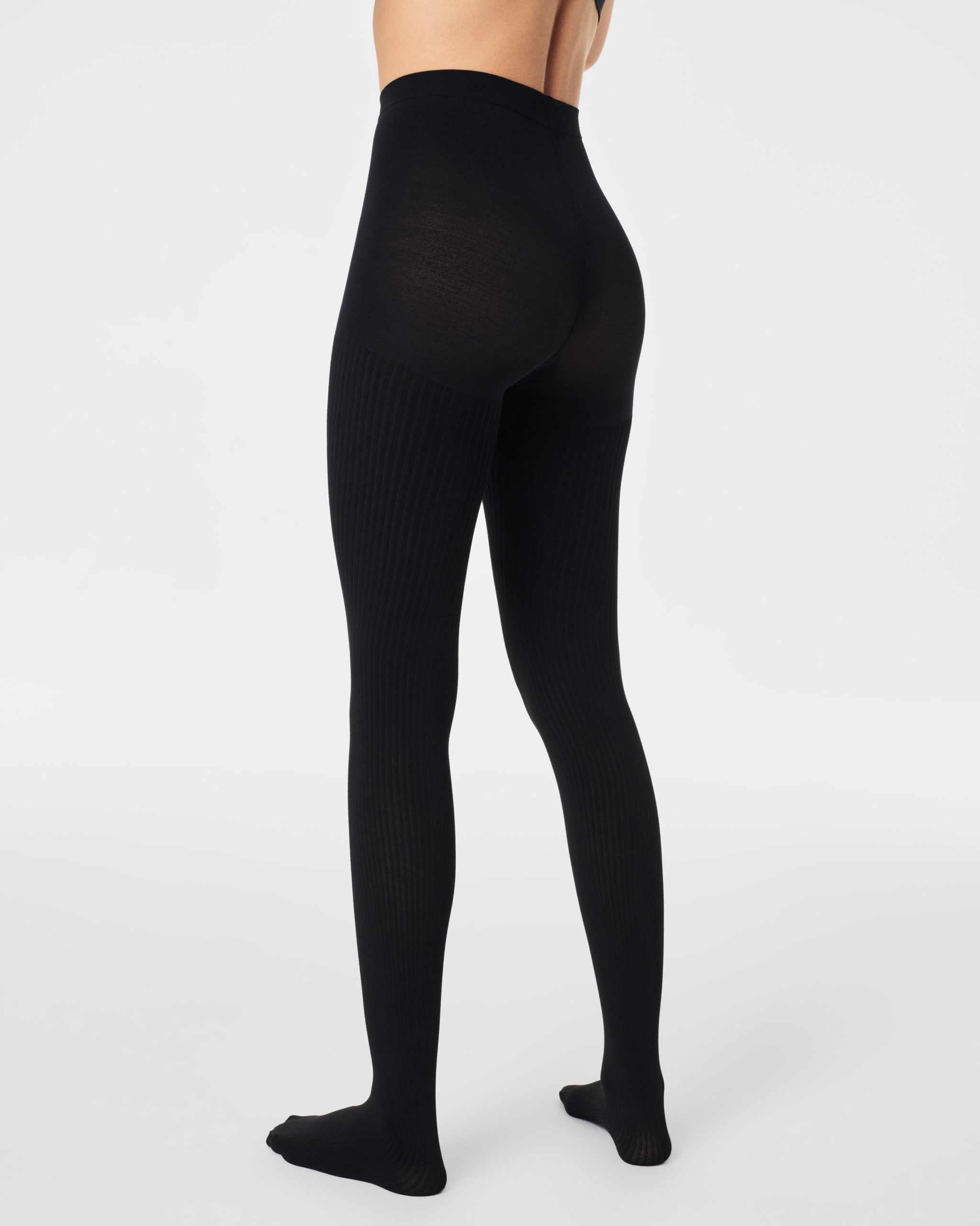 SPANXshape? Rib Knit Shorty Tights | Very Black - Image 2