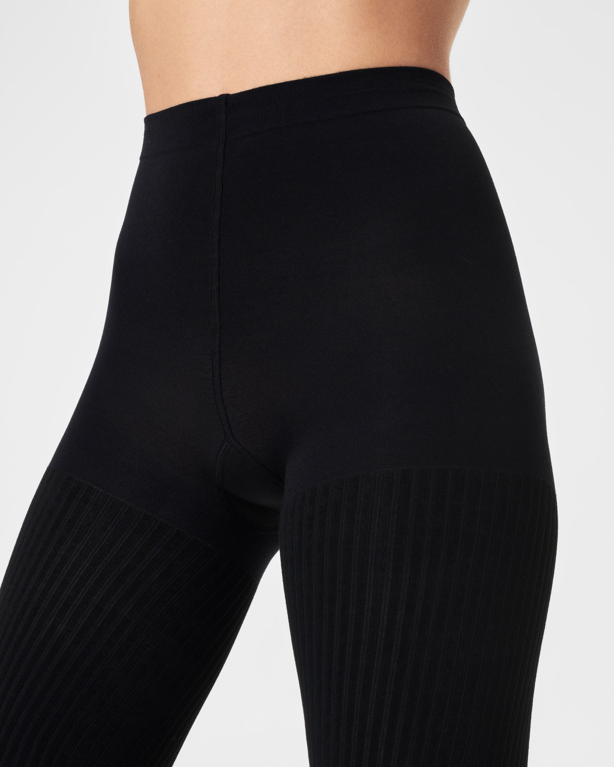 SPANXshape? Rib Knit Shorty Tights | Very Black - Image 3