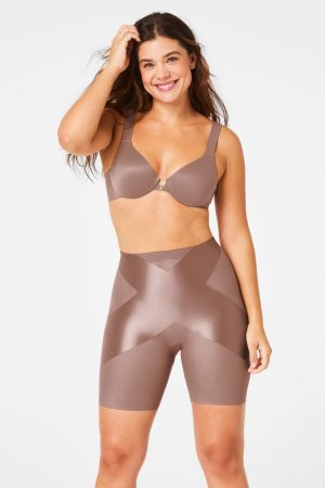 SPANXshape? Satin-X? Mid-Thigh Short | Cafe Au Lait
