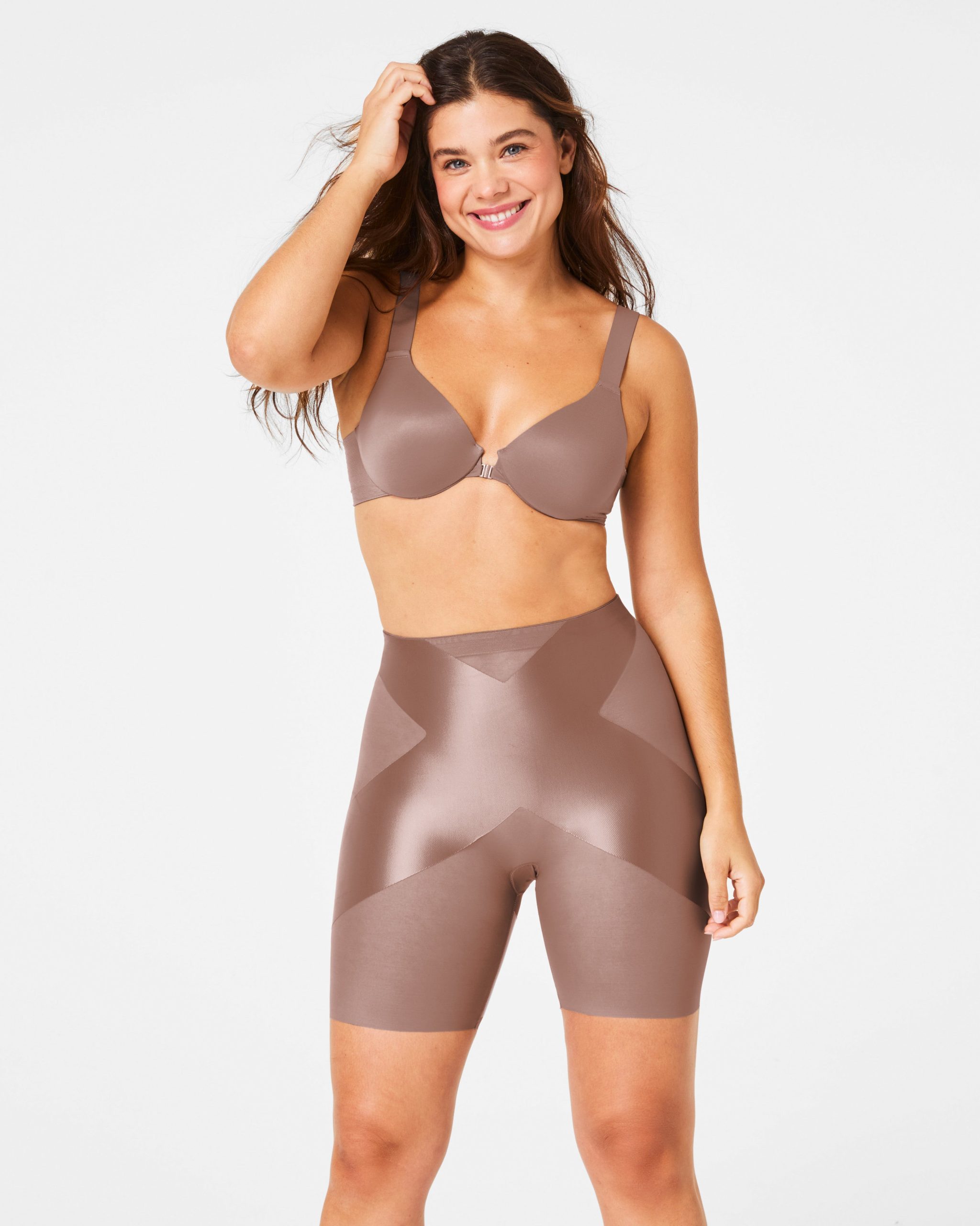 SPANXshape? Satin-X? Mid-Thigh Short | Cafe Au Lait