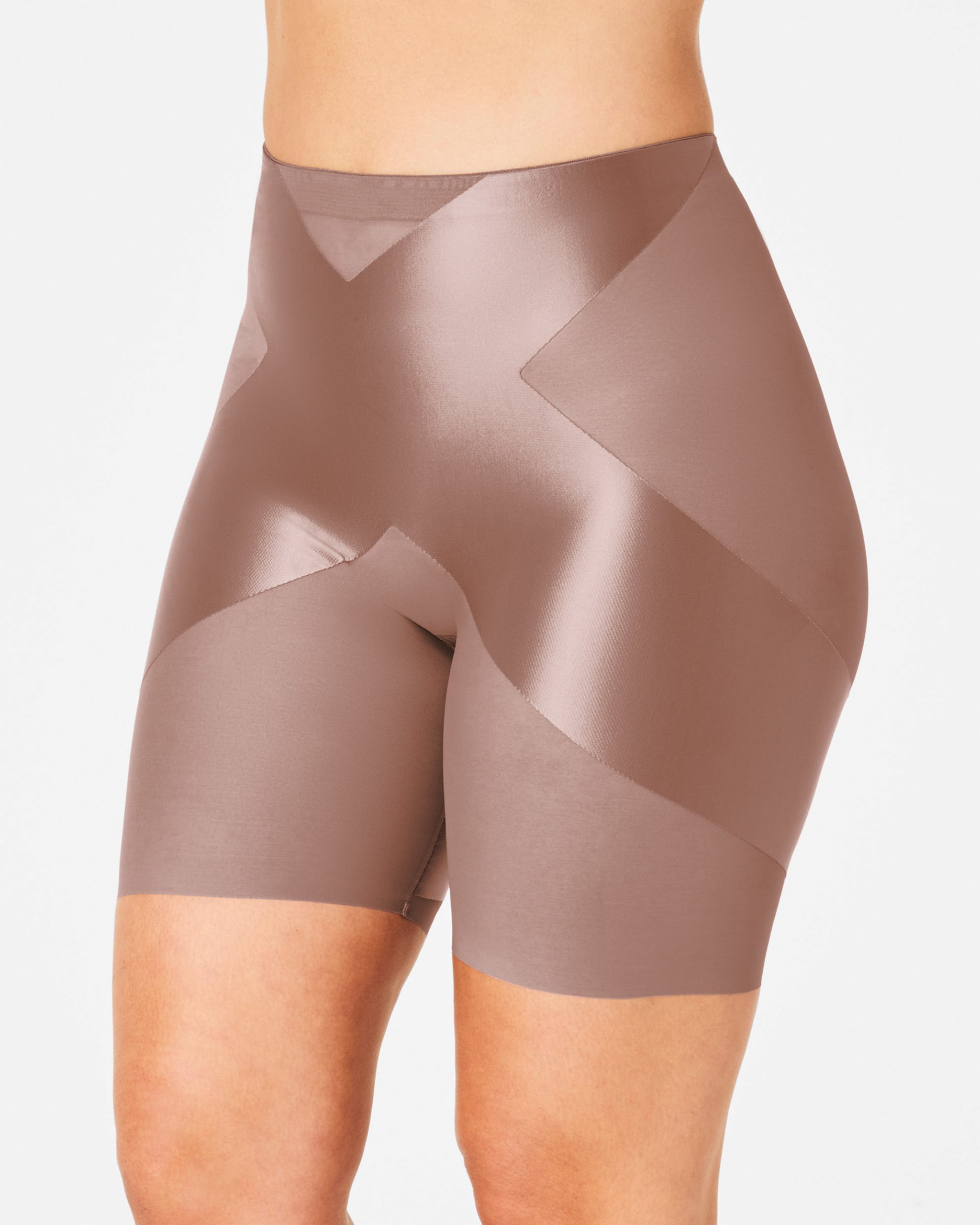 SPANXshape? Satin-X? Mid-Thigh Short | Cafe Au Lait - Image 3