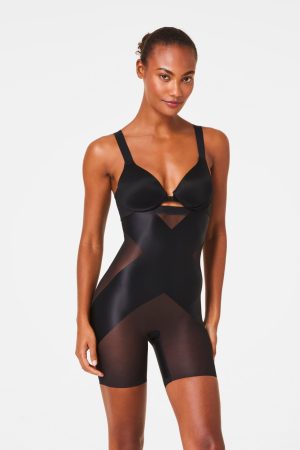 SPANXshape? Satin-X? High-Waisted Mid-Thigh Short | Very Black