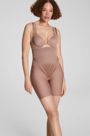 SPANXsupersculpt? Transform Open-Bust Mid-Thigh Bodysuit | Cafe Au Lait