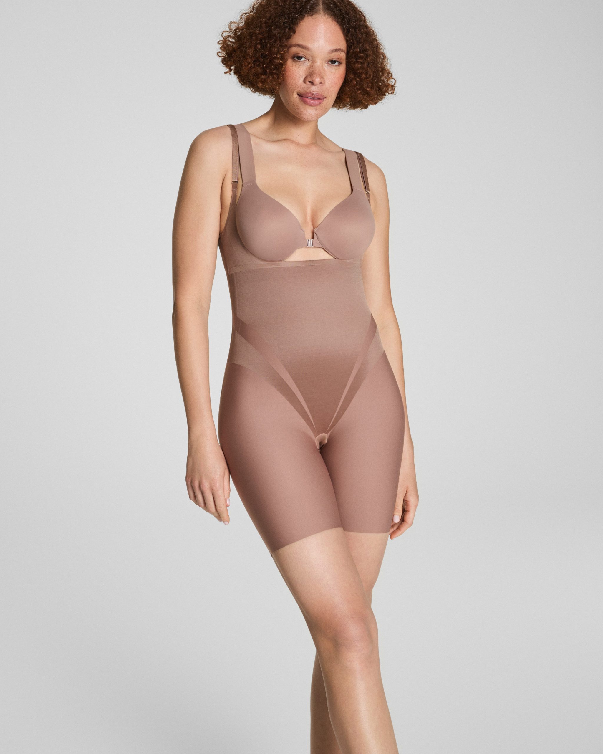SPANXsupersculpt? Transform Open-Bust Mid-Thigh Bodysuit | Cafe Au Lait