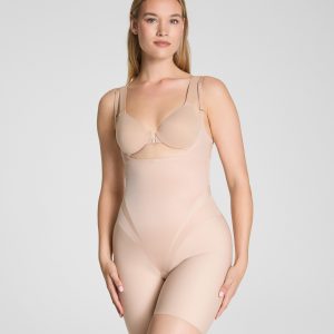 SPANXsupersculpt?  Transform Open-Bust Mid-Thigh Bodysuit | Champagne Beige