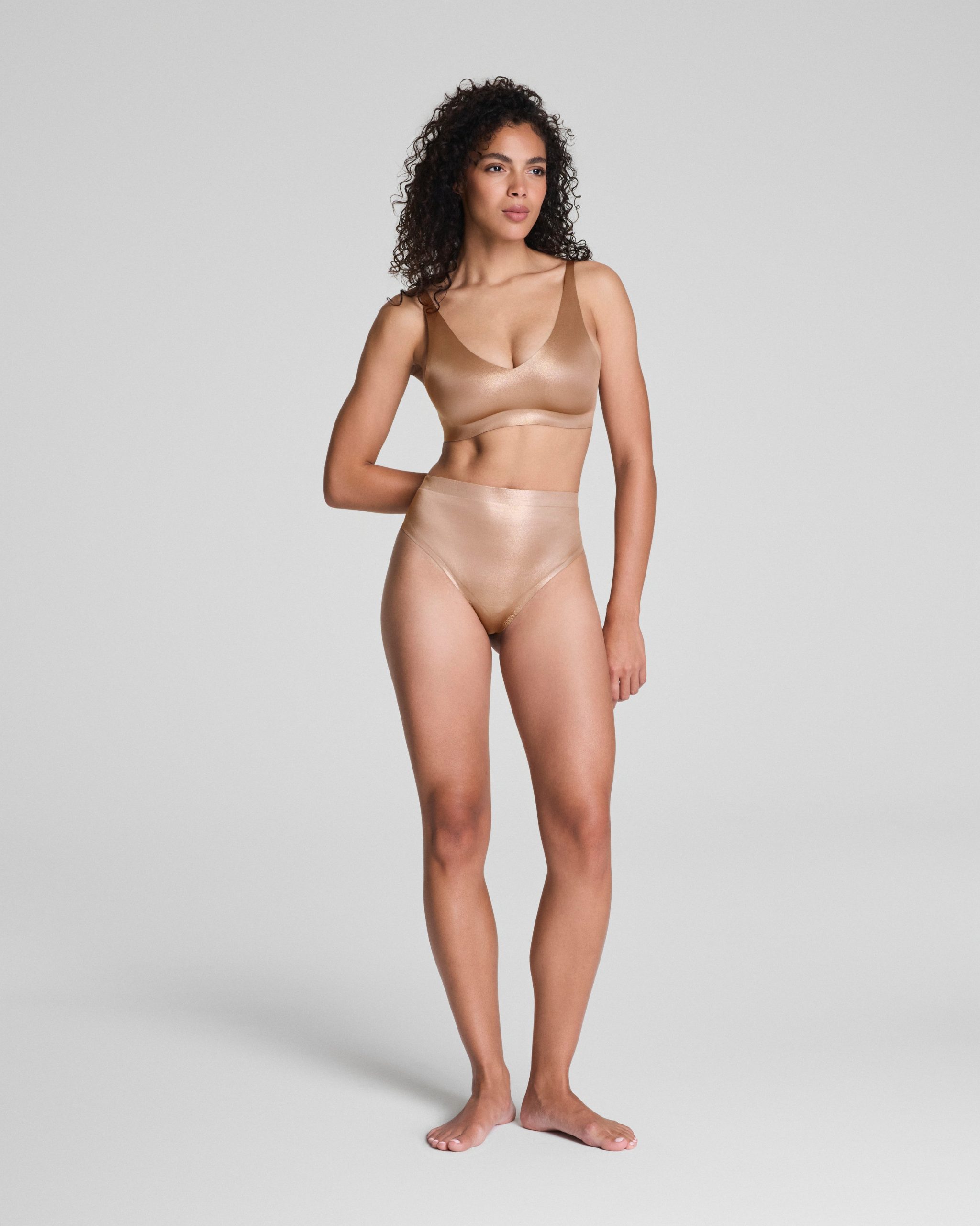 SPANXshape? LuxeShine Thong | Cafe Au Lait Shimmer - Image 5