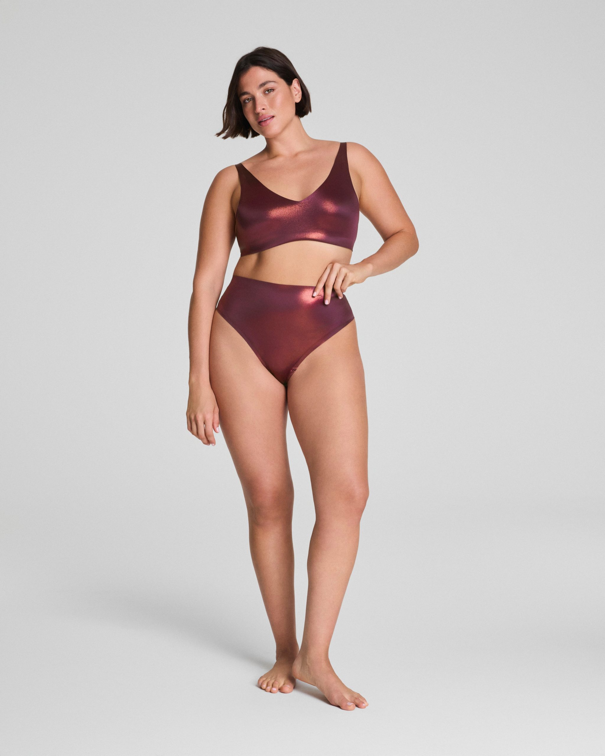 SPANXshape? LuxeShine Thong | Plum Berry Shimmer - Image 5