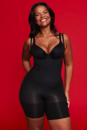 SPANXsculpt? GoFigure Open-Bust Mid-Thigh Bodysuit | Very Black