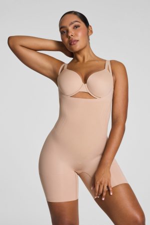 SPANXsculpt? GoFigure Open-Bust Mid-Thigh Bodysuit | Chai