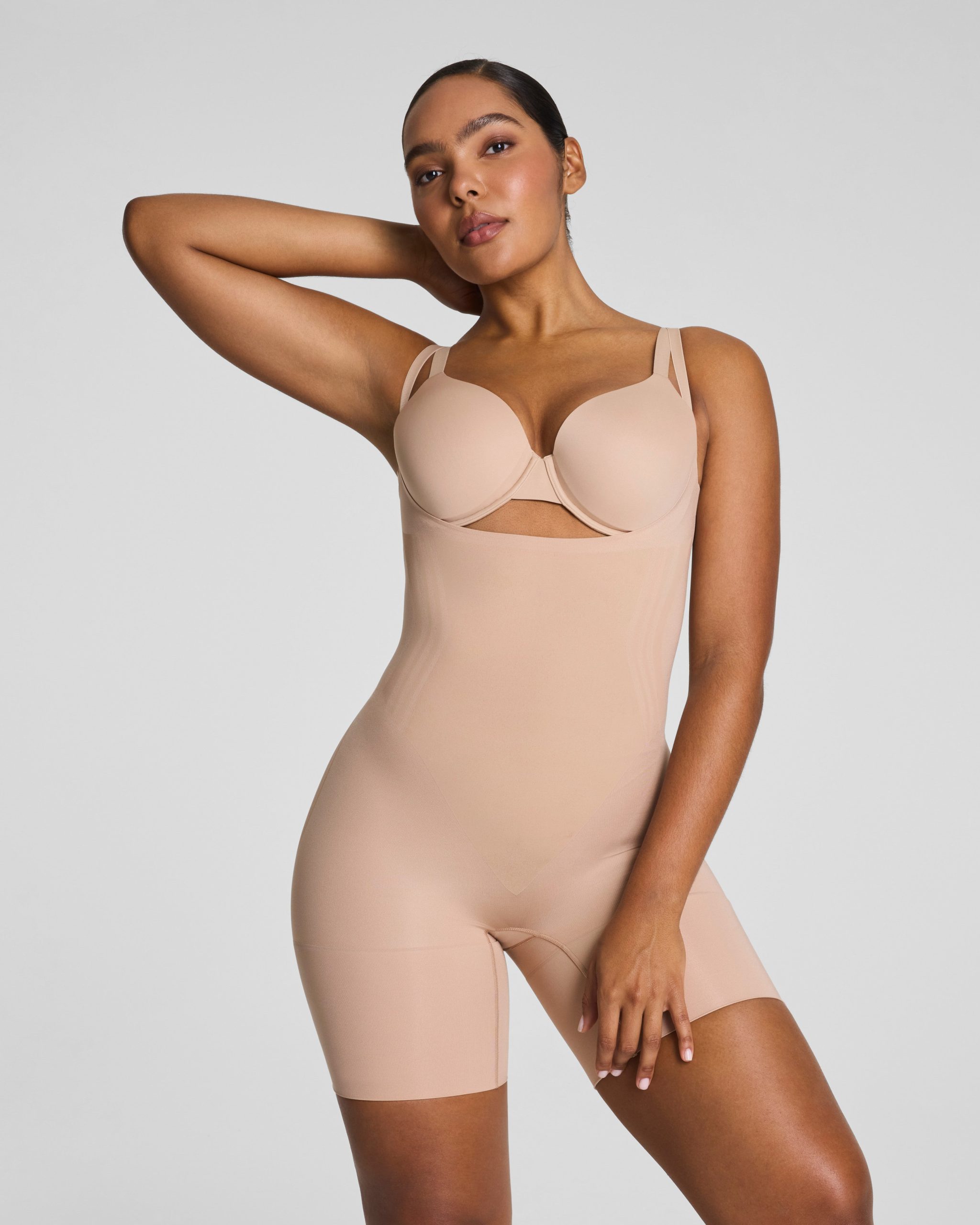 SPANXsculpt? GoFigure Open-Bust Mid-Thigh Bodysuit | Chai