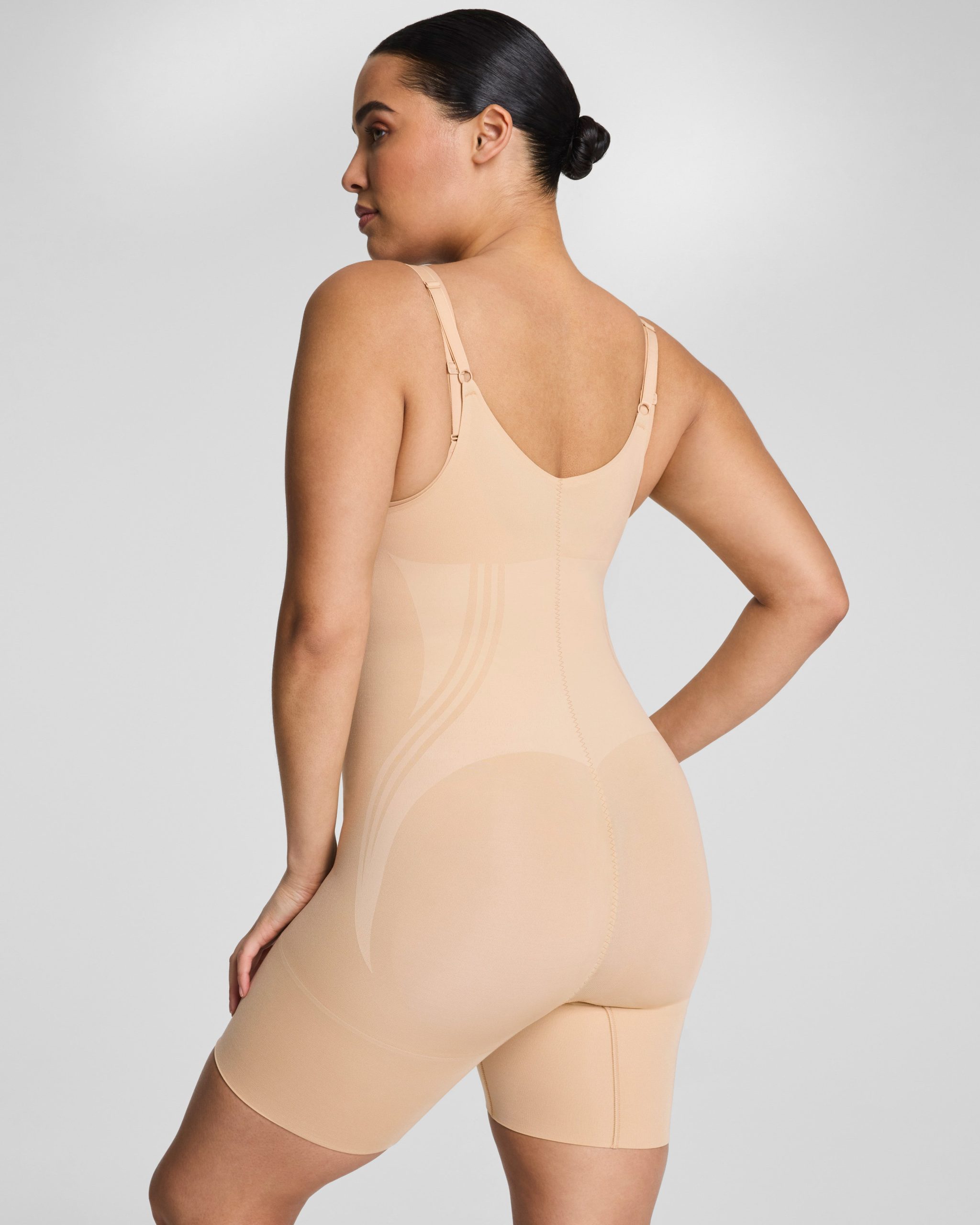 SPANXsculpt? GoFigure Open-Bust Mid-Thigh Bodysuit | Honey - Image 2