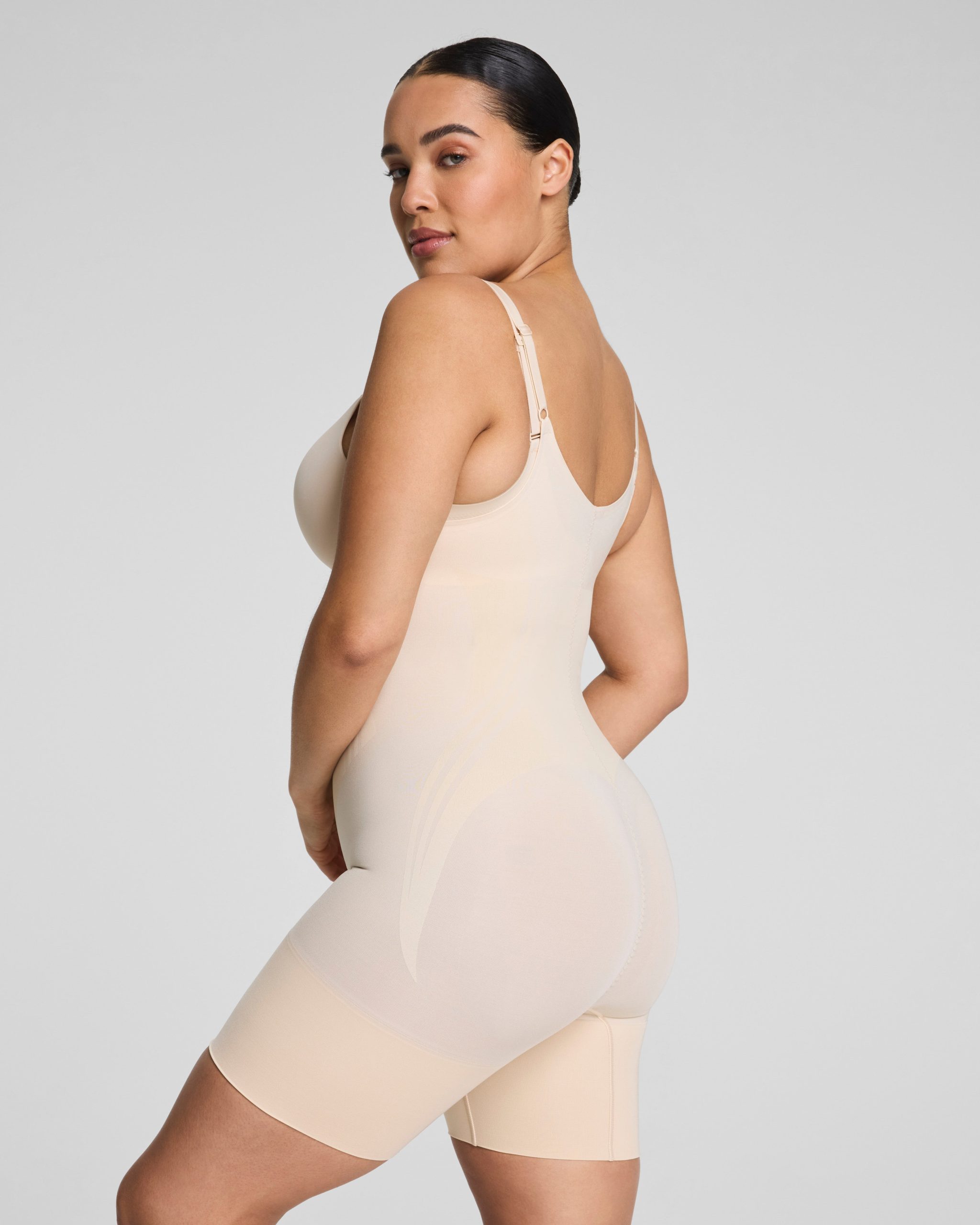 SPANXsculpt? GoFigure Open-Bust Mid-Thigh Bodysuit | Toasted Coconut - Image 2