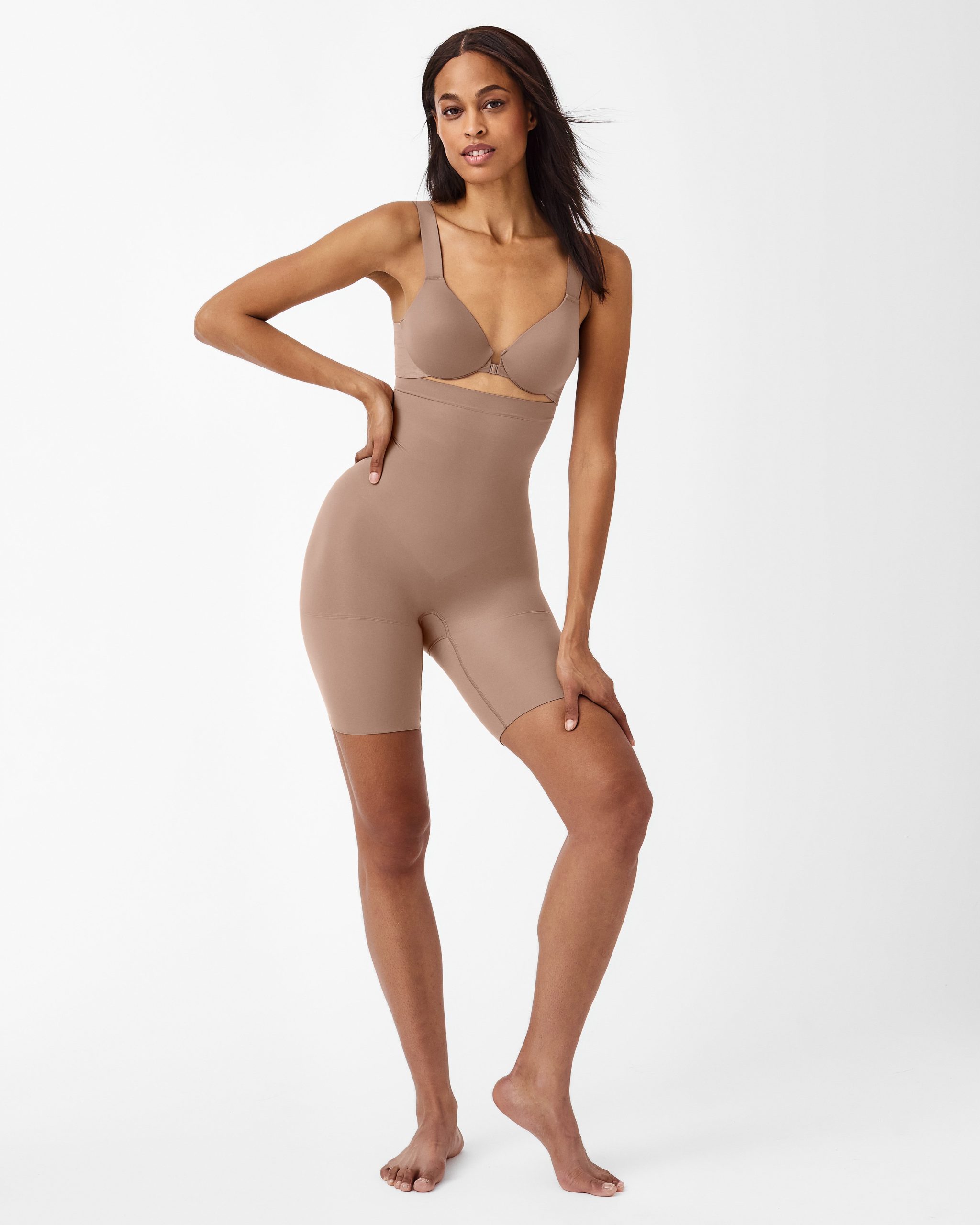 SPANXsculpt? Seamless Power High-Waisted Mid-Thigh Short | Cafe Au Lait - Image 2