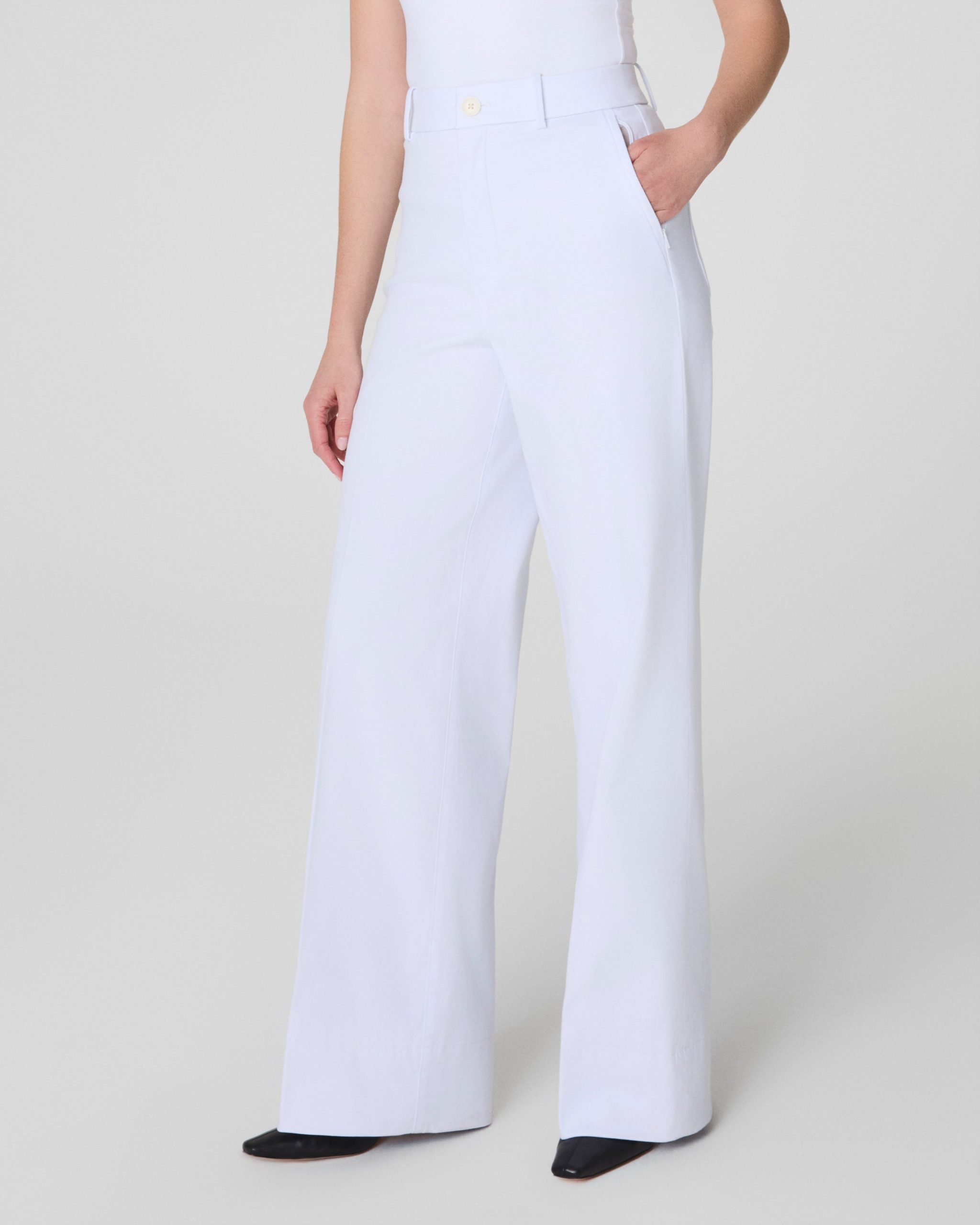 SPANXsupersmooth? Stretch Twill Wide Leg Pant | Classic White - Image 2
