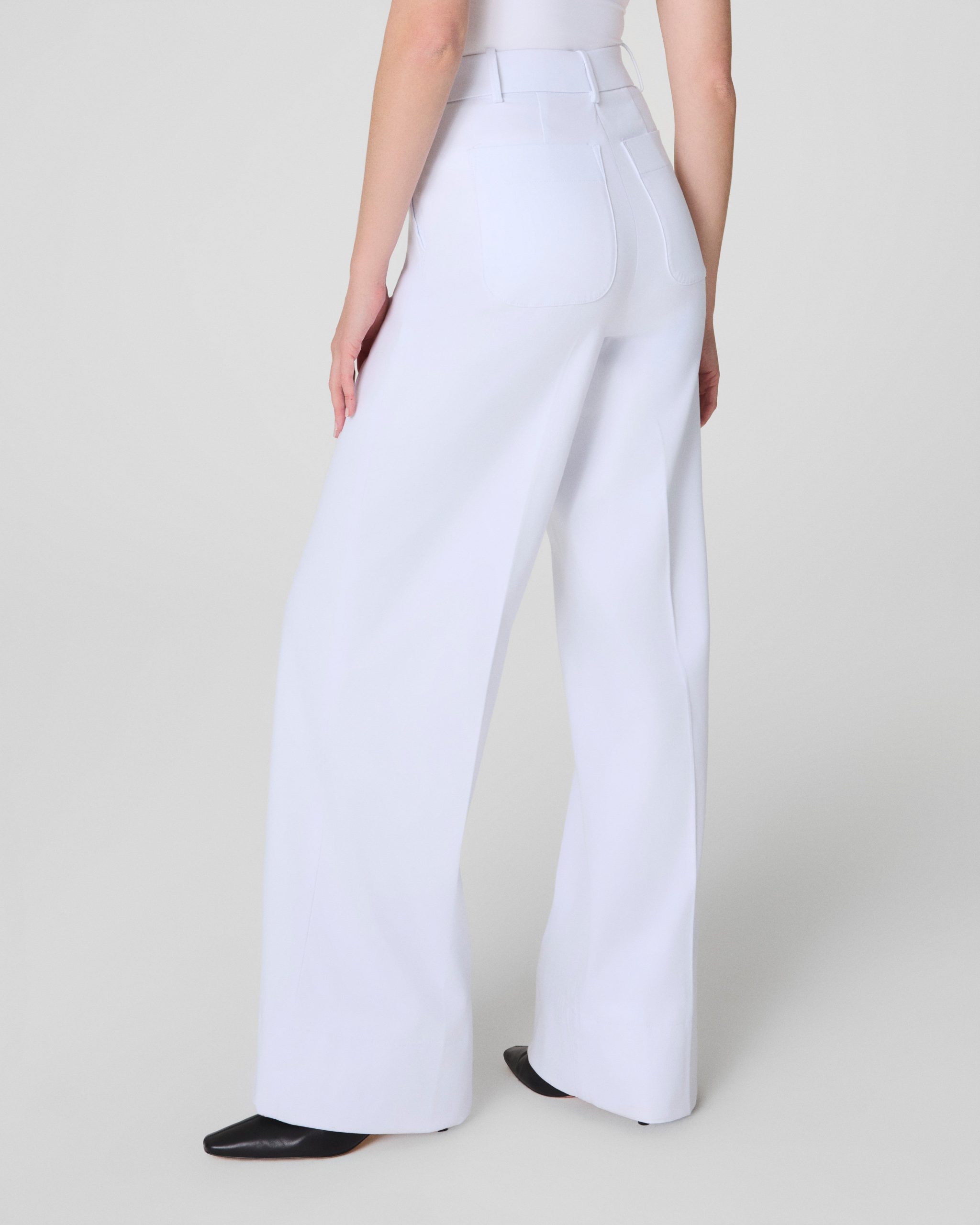 SPANXsupersmooth? Stretch Twill Wide Leg Pant | Classic White - Image 3