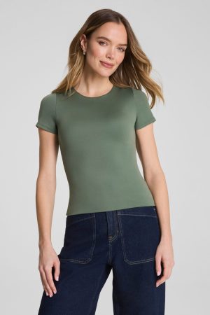 SPANXsmooth? Jersey Crewneck Tee | Eucalyptus