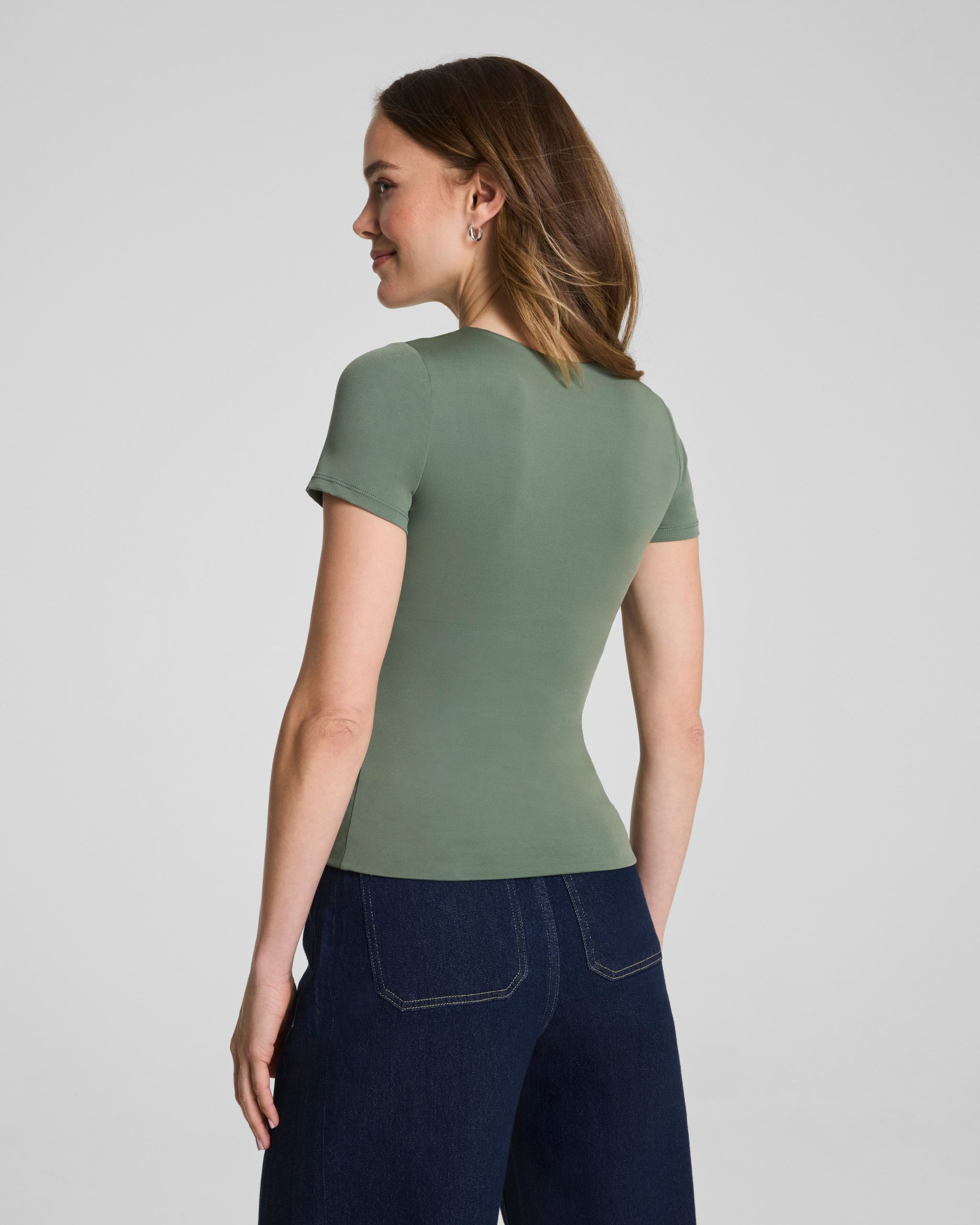 SPANXsmooth? Jersey Crewneck Tee | Eucalyptus - Image 2