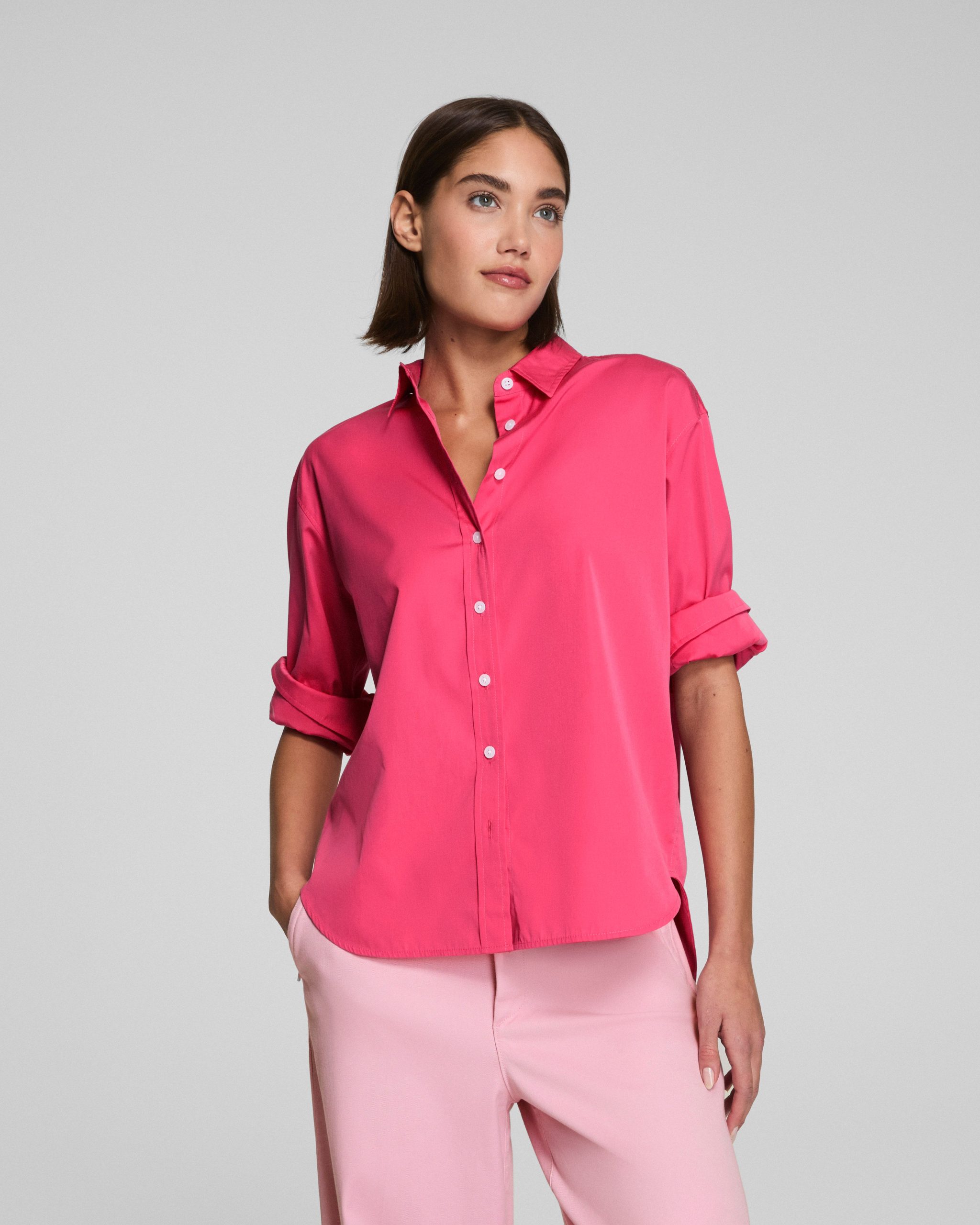SPANX? Poplin Oversized Button-Up Shirt - Image 4