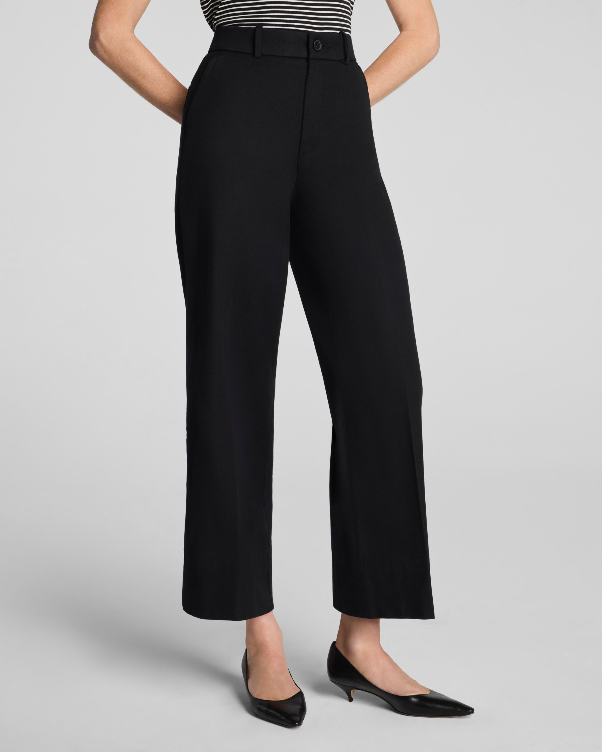 SPANXsupersmooth? Stretch Twill Cropped Wide Leg Pant | Classic Black - Image 2