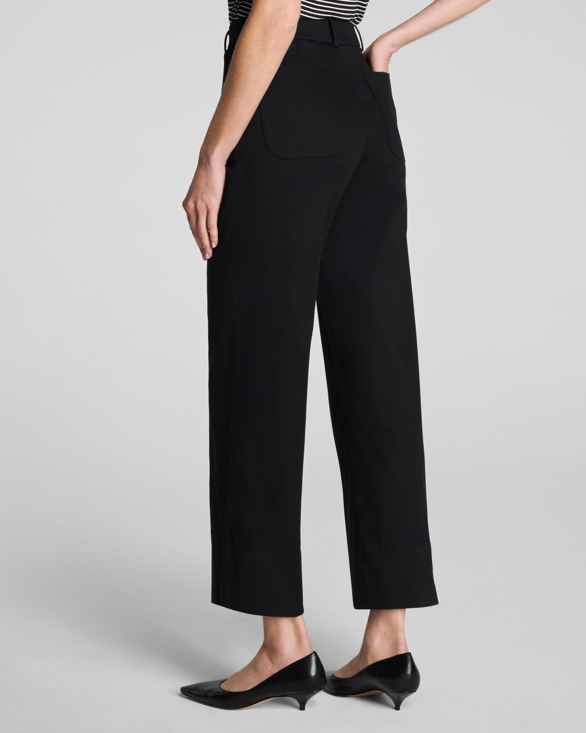 SPANXsupersmooth? Stretch Twill Cropped Wide Leg Pant | Classic Black - Image 3