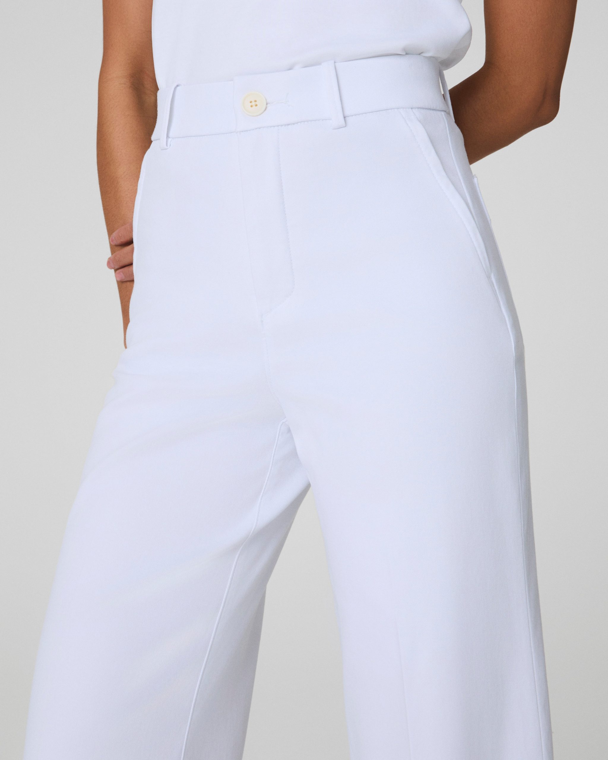 SPANXsupersmooth? Stretch Twill Cropped Wide Leg Pant | Classic White - Image 3