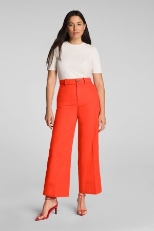 SPANXsupersmooth? Stretch Twill Cropped Wide Leg Pant | Sunset Coral
