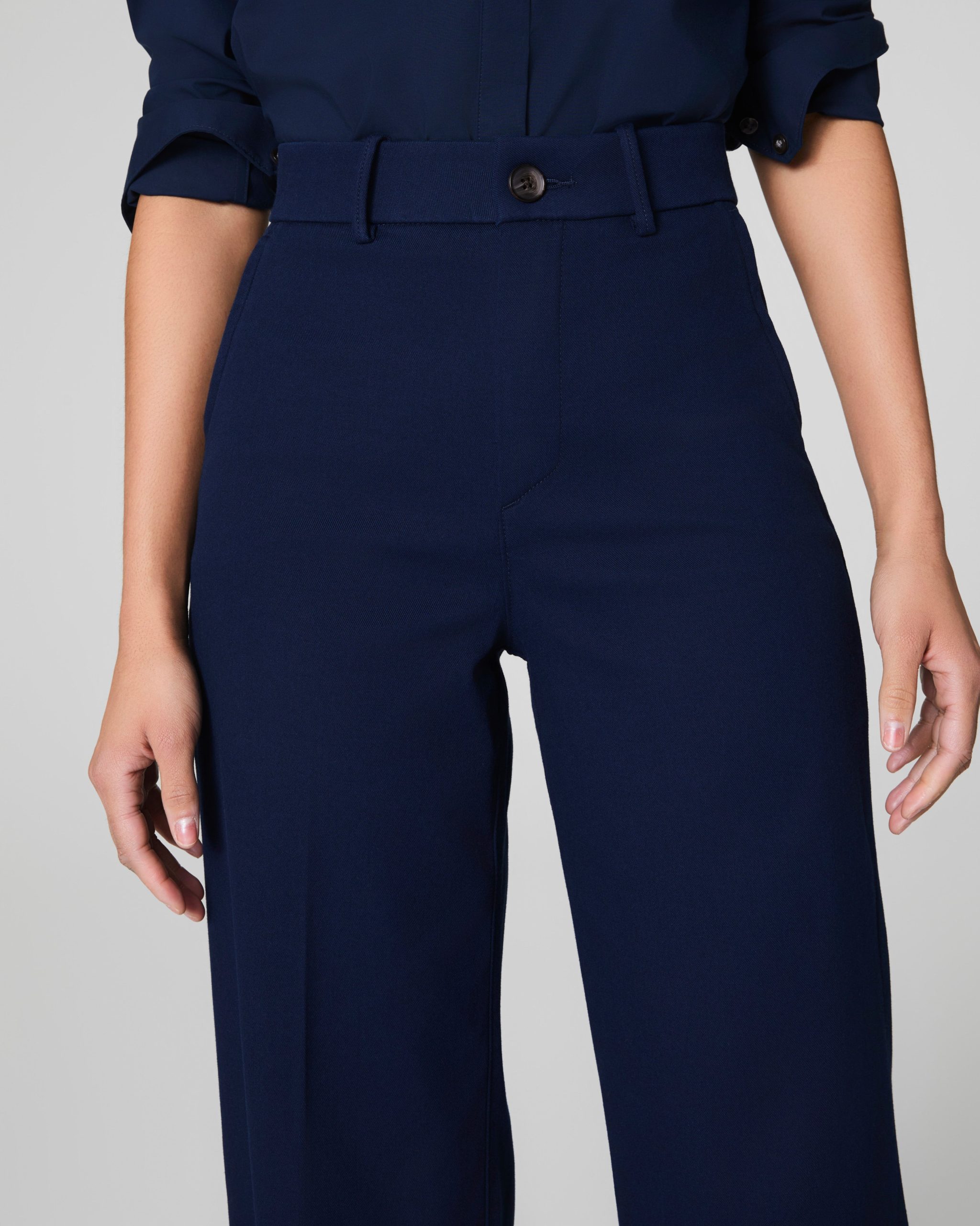 SPANXsupersmooth? Stretch Twill Cropped Wide Leg Pant | Timeless Navy - Image 3