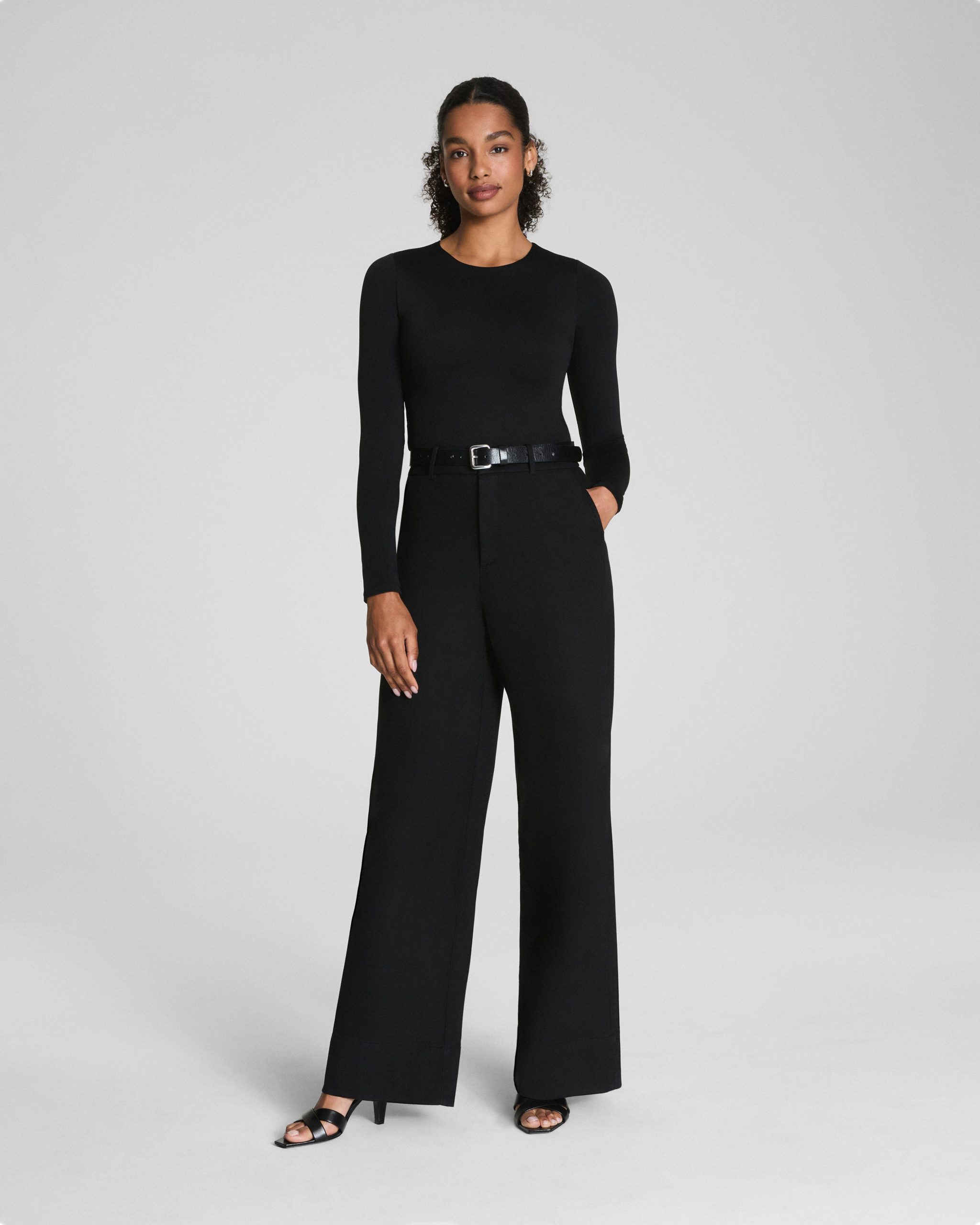 SPANXsmooth? Jersey Crewneck Long Sleeve Top | Classic Black - Image 4
