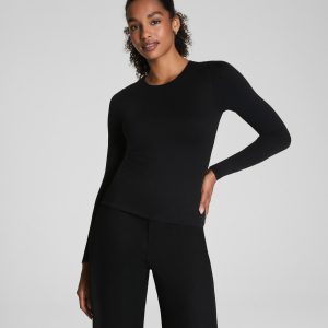 SPANXsmooth?  Jersey Crewneck Long Sleeve Top | Classic Black