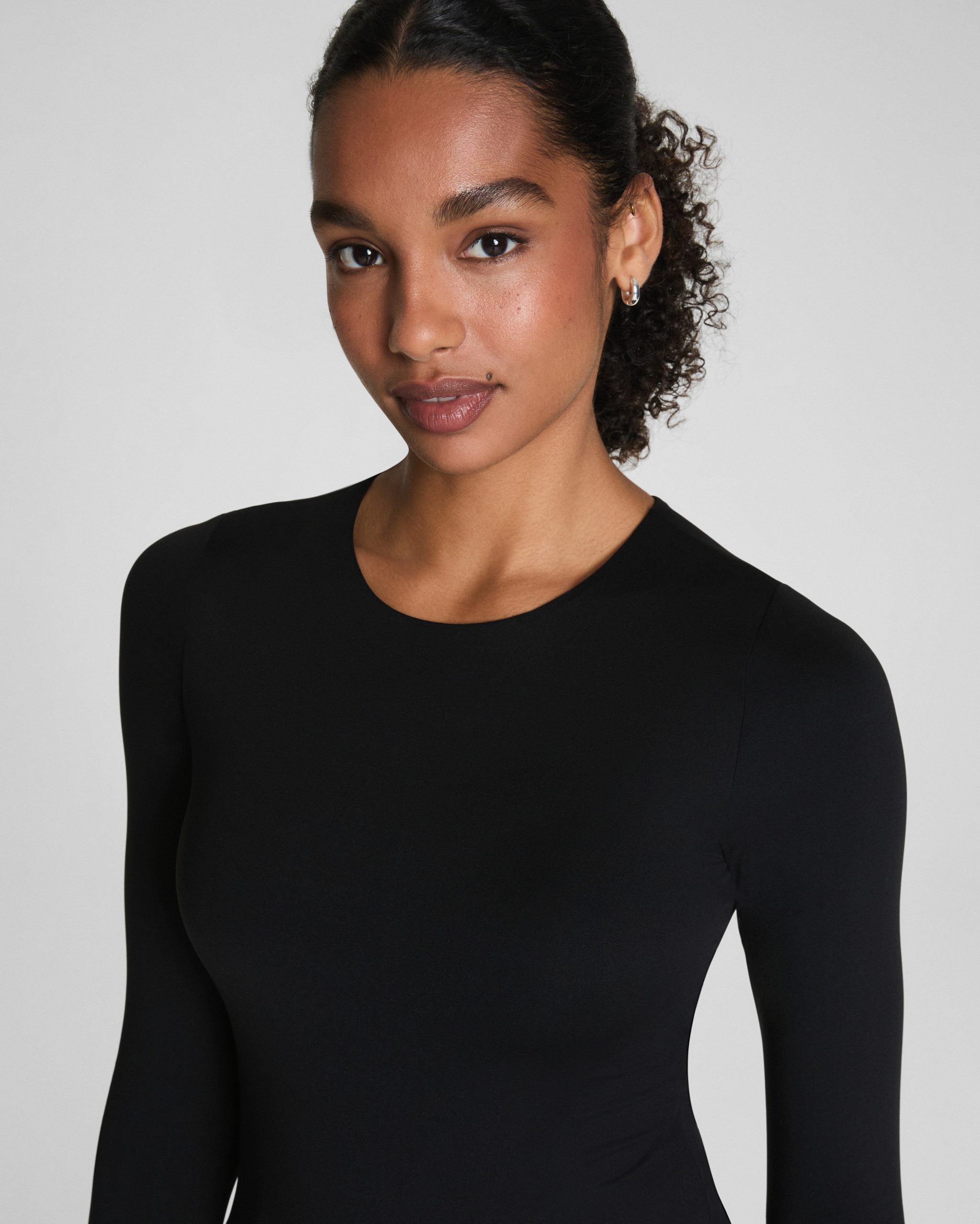 SPANXsmooth? Jersey Crewneck Long Sleeve Top | Classic Black - Image 3