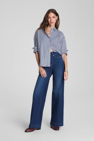 SPANXshape? EveryWear Pull-On Wide Leg Jeans | Poseidon