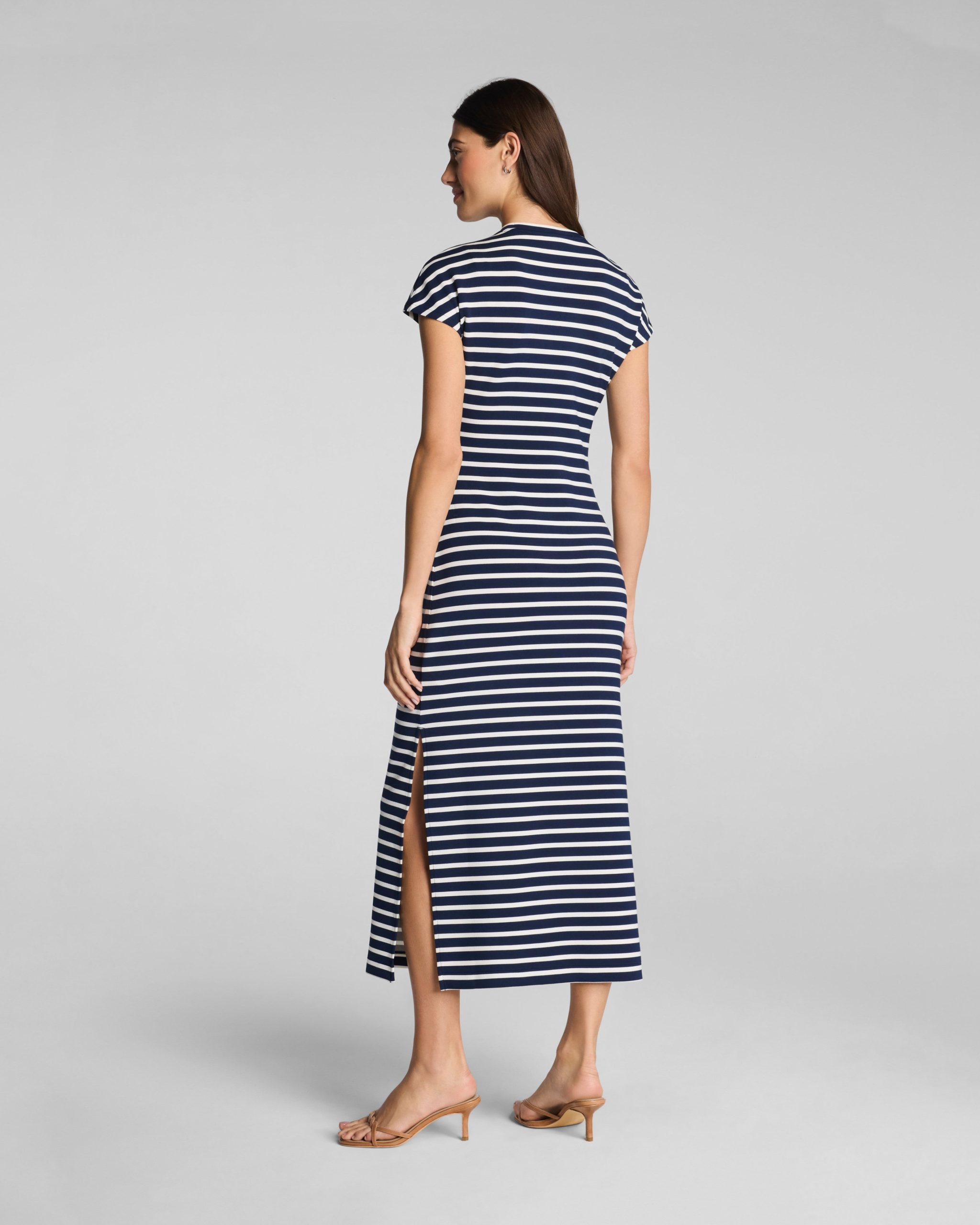 SPANX? AirEssentials Tie-Waist Maxi Dress | Timeless Navy/Powder Stripe - Image 2
