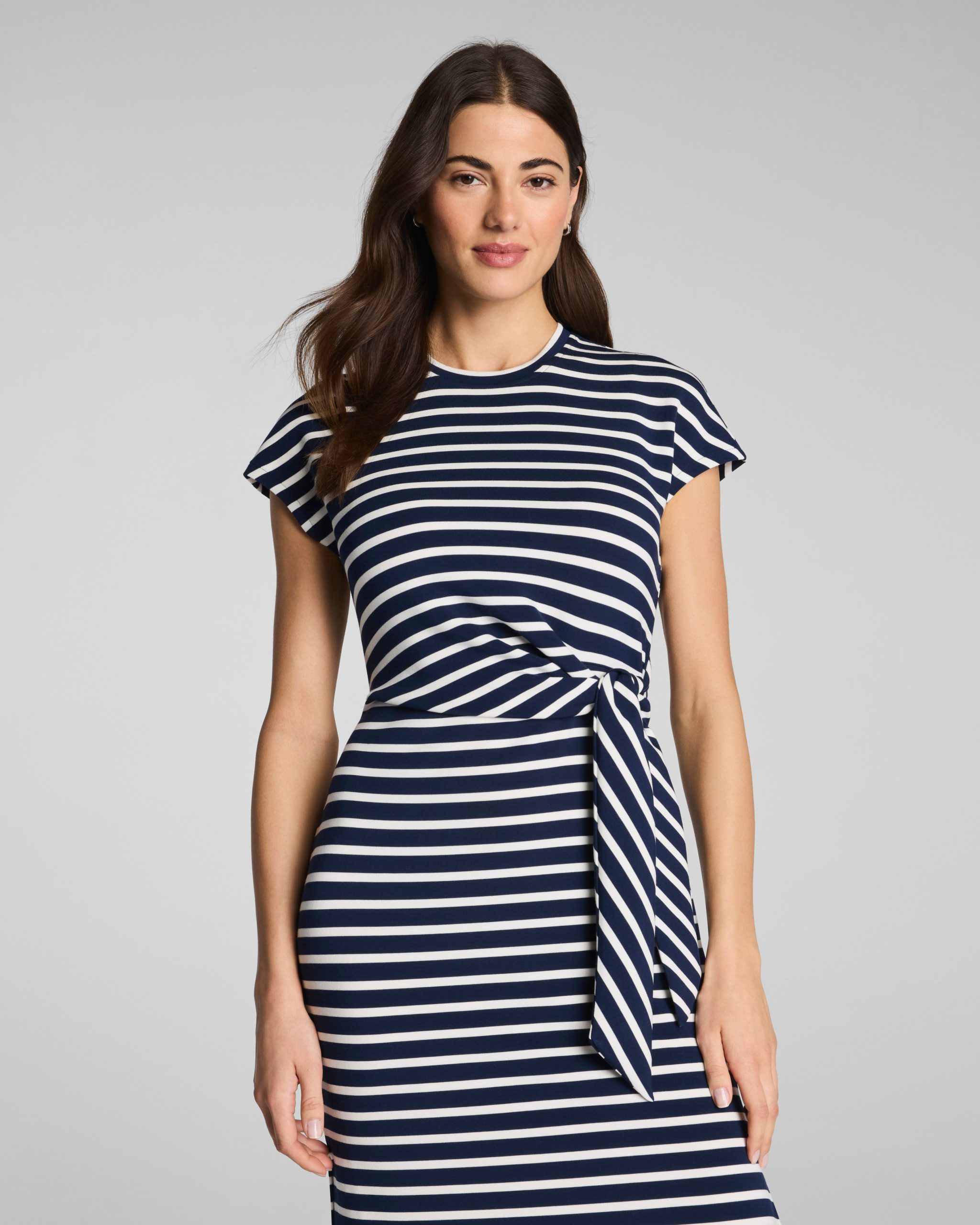 SPANX? AirEssentials Tie-Waist Maxi Dress | Timeless Navy/Powder Stripe - Image 3